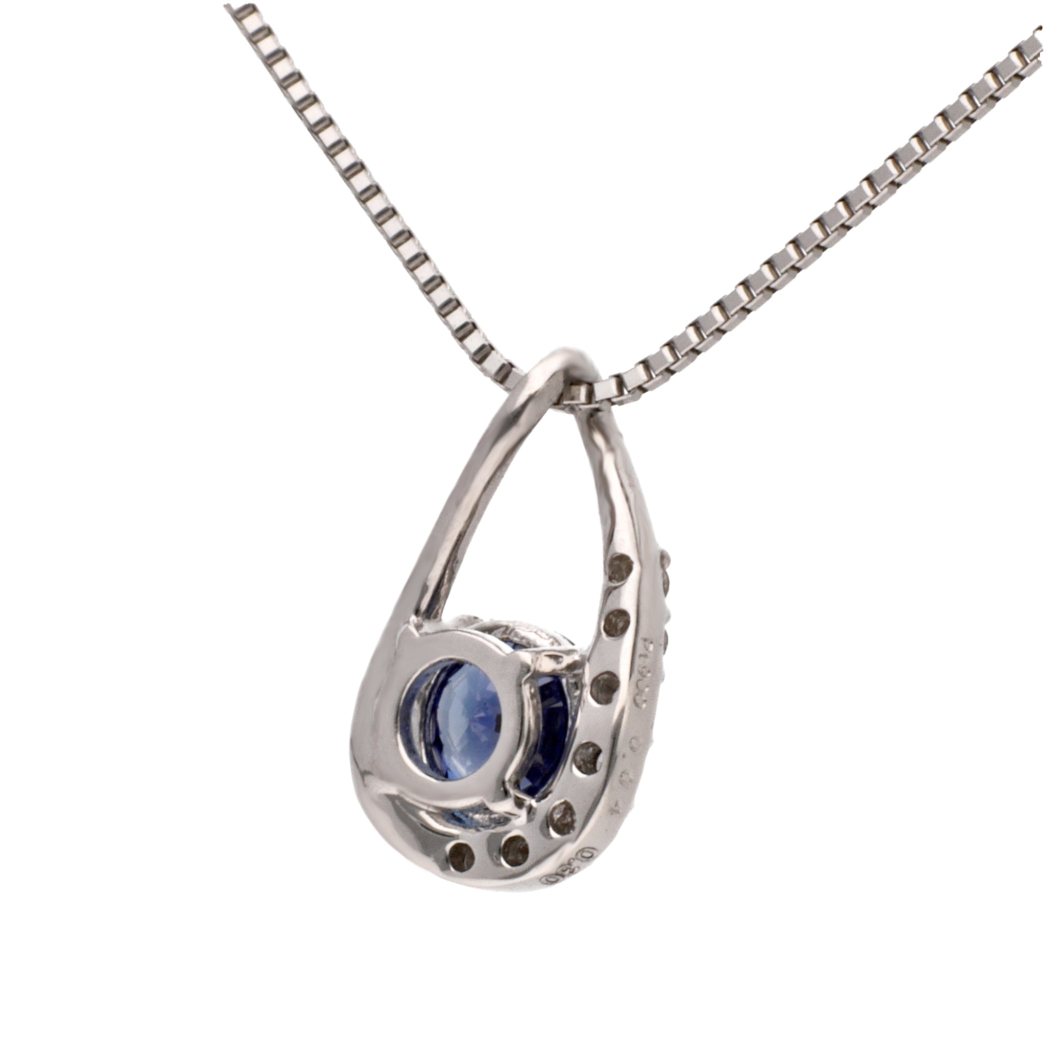 サファイア/ダイヤモンド プラチナネックレス(ロイヤルブルー/9月誕生石)《24T10244》