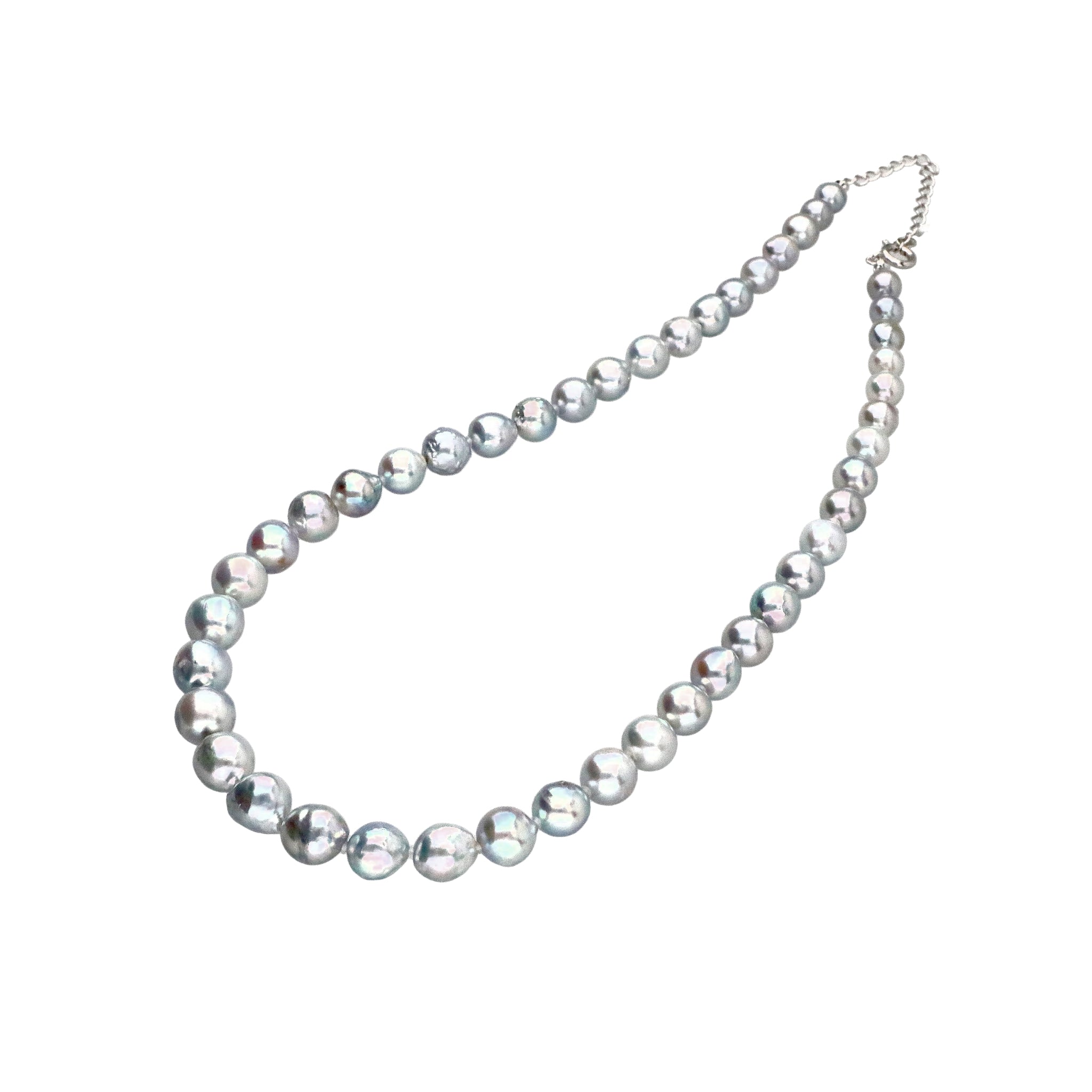 【限定1点】パール ネックレス(アコヤ真珠/ナチュラルブルー/6~9mm/6月誕生石)《24T10251》