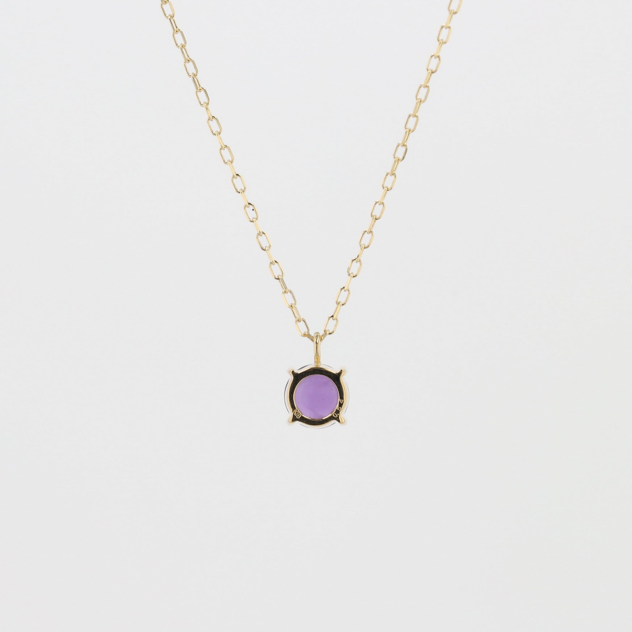 【限定1点】アメシスト K18ネックレス(カボション/2月誕生石)《24T10302》