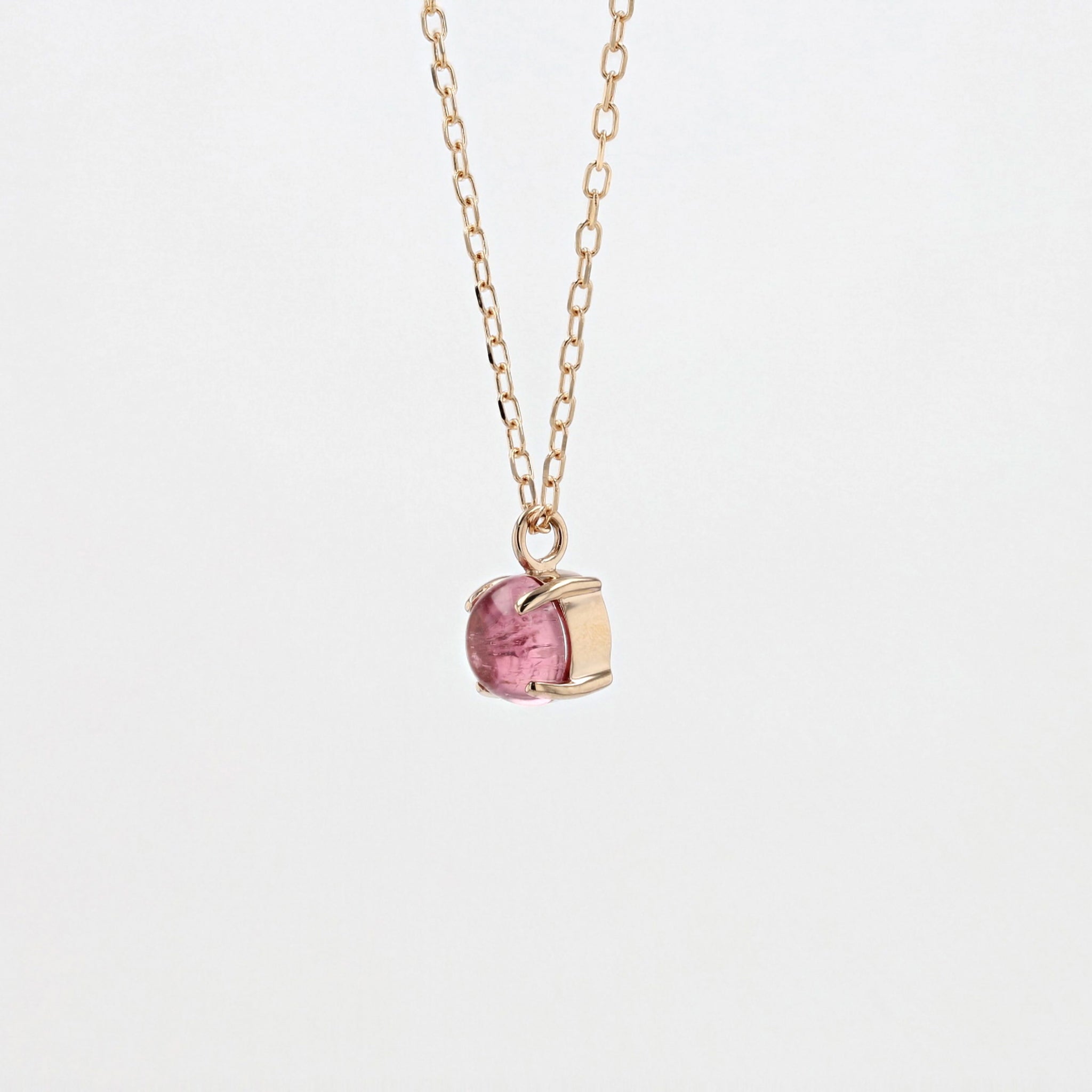 【限定1点】ピンクトルマリン K18ネックレス(カボション/10月誕生石)《24T10303》