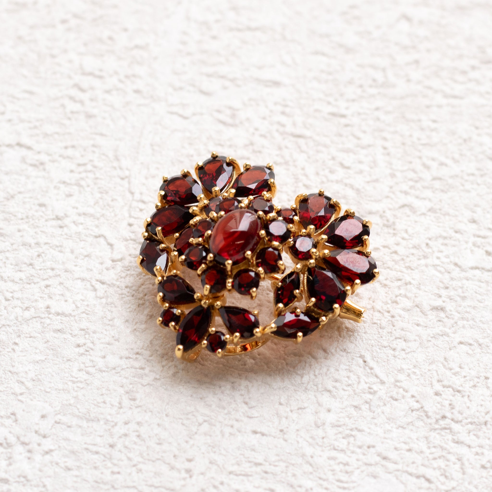 ガーネット シルバーブローチ兼ペンダントトップ(ハートモチーフ/1月誕生石)《24T10309》