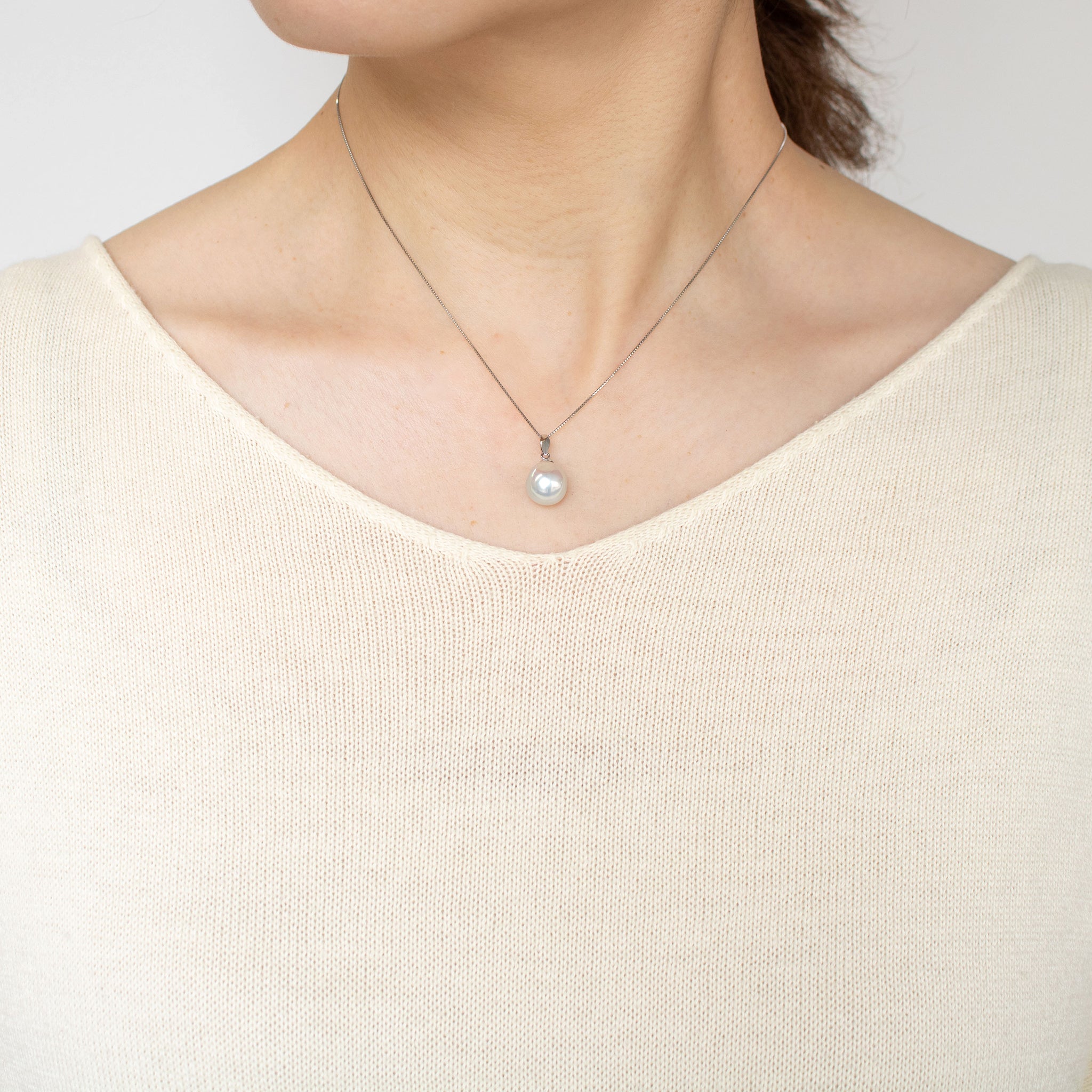 【限定1点】パール プラチナネックレス(アコヤ真珠/9mm/ナチュラルカラー/6月誕生石)《24T10311》