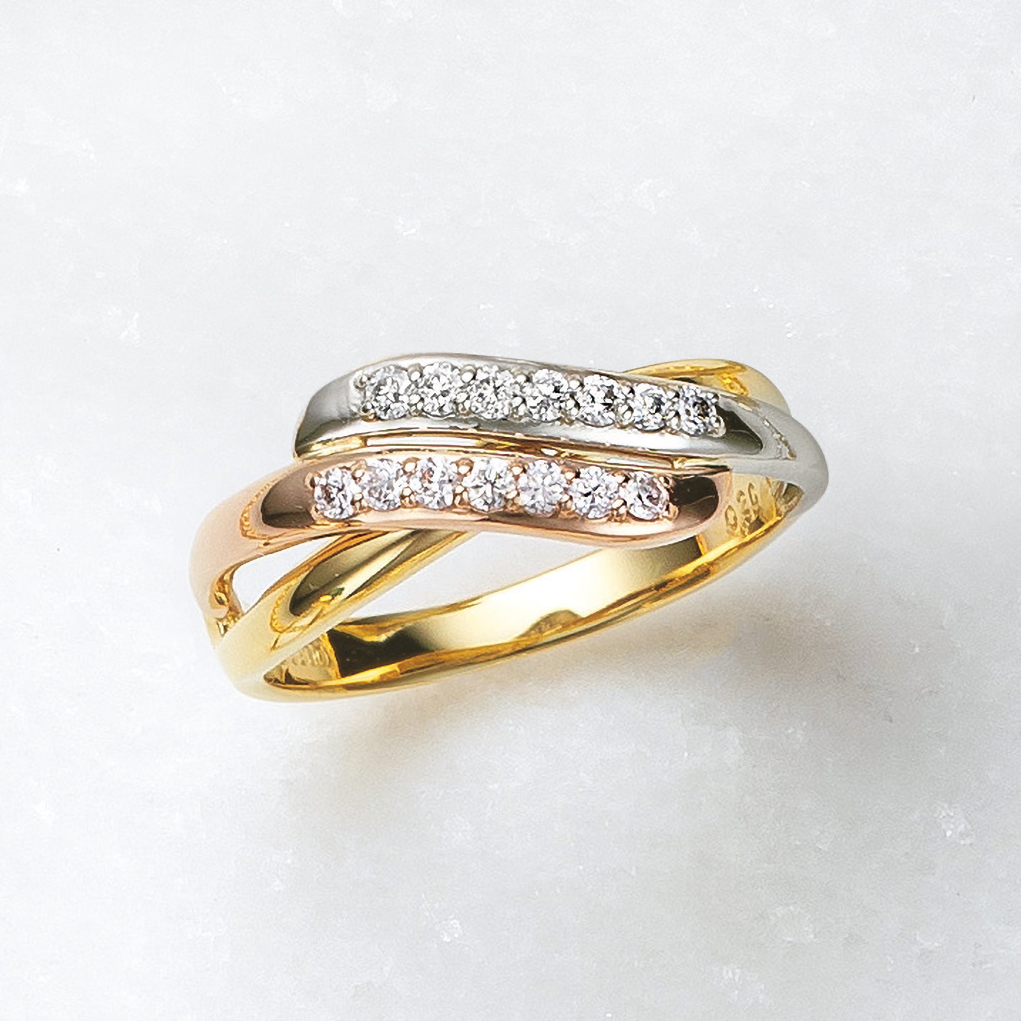 ダイヤモンド プラチナ/K18リング(スリーカラー/4月誕生石)《24V04003  