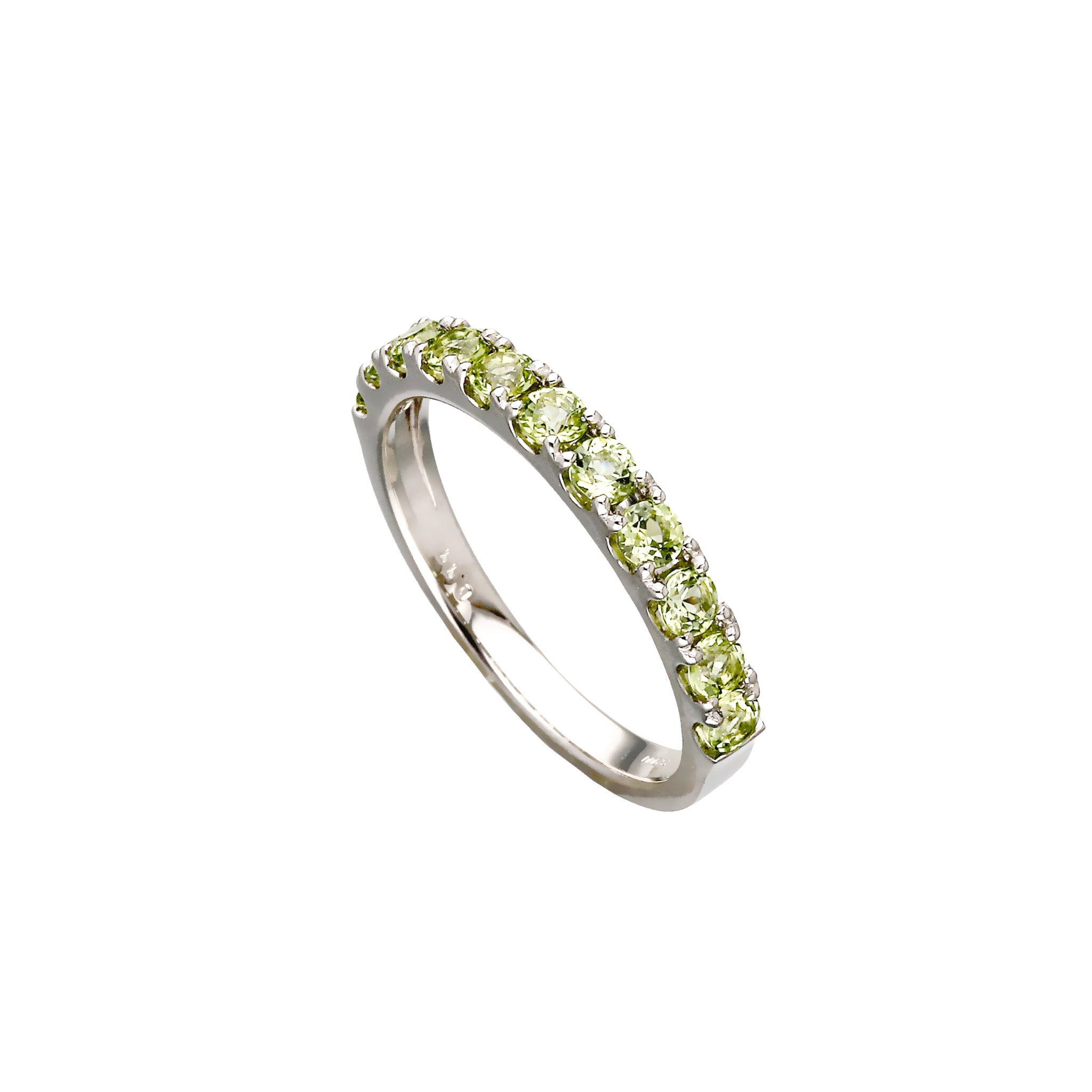ペリドット プラチナリング(ハーフエタニティ/11石/8月誕生石)《WRGN4246》