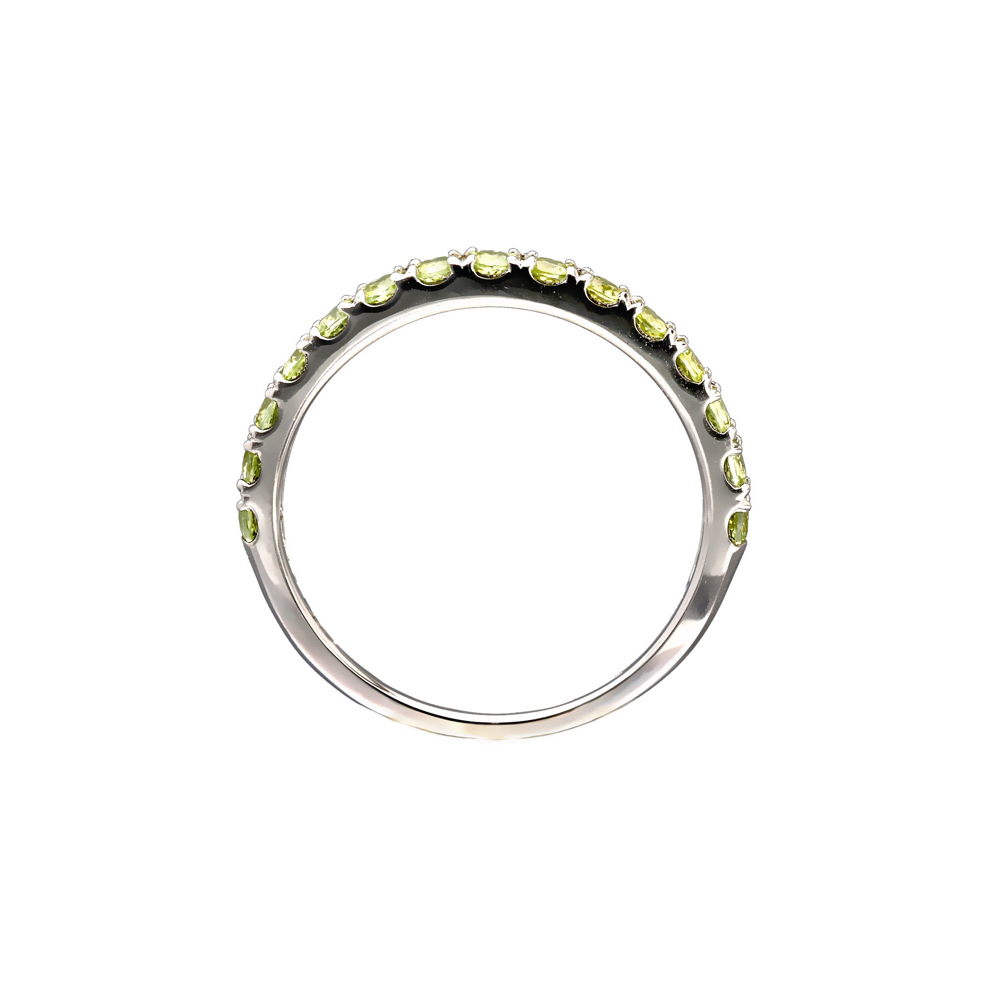 ペリドット プラチナリング(細ハーフエタニティ/15石/8月誕生石)《WRGN4237》