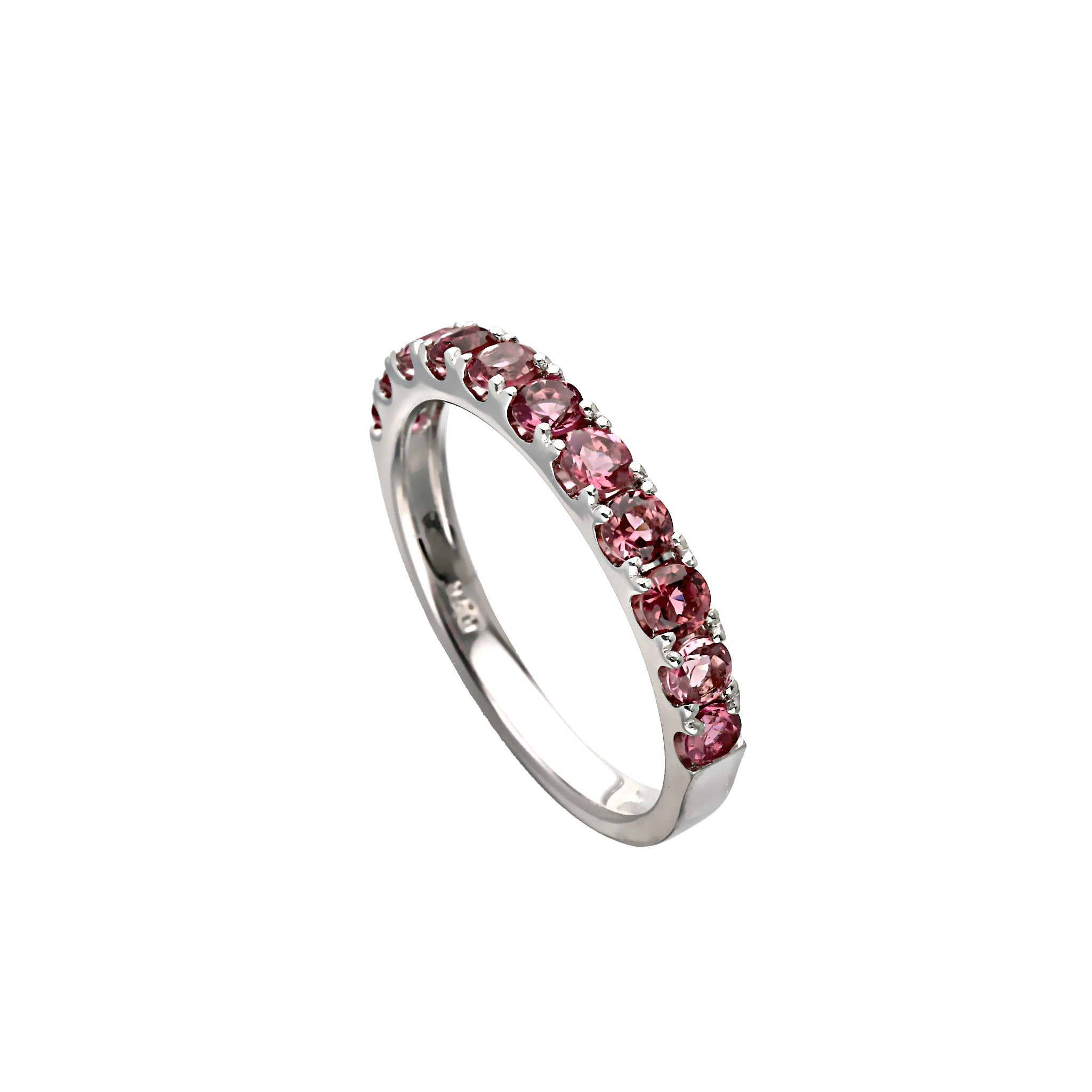 ピンクトルマリン プラチナリング(ハーフエタニティ/11石/10月誕生石)《WRGN4245》