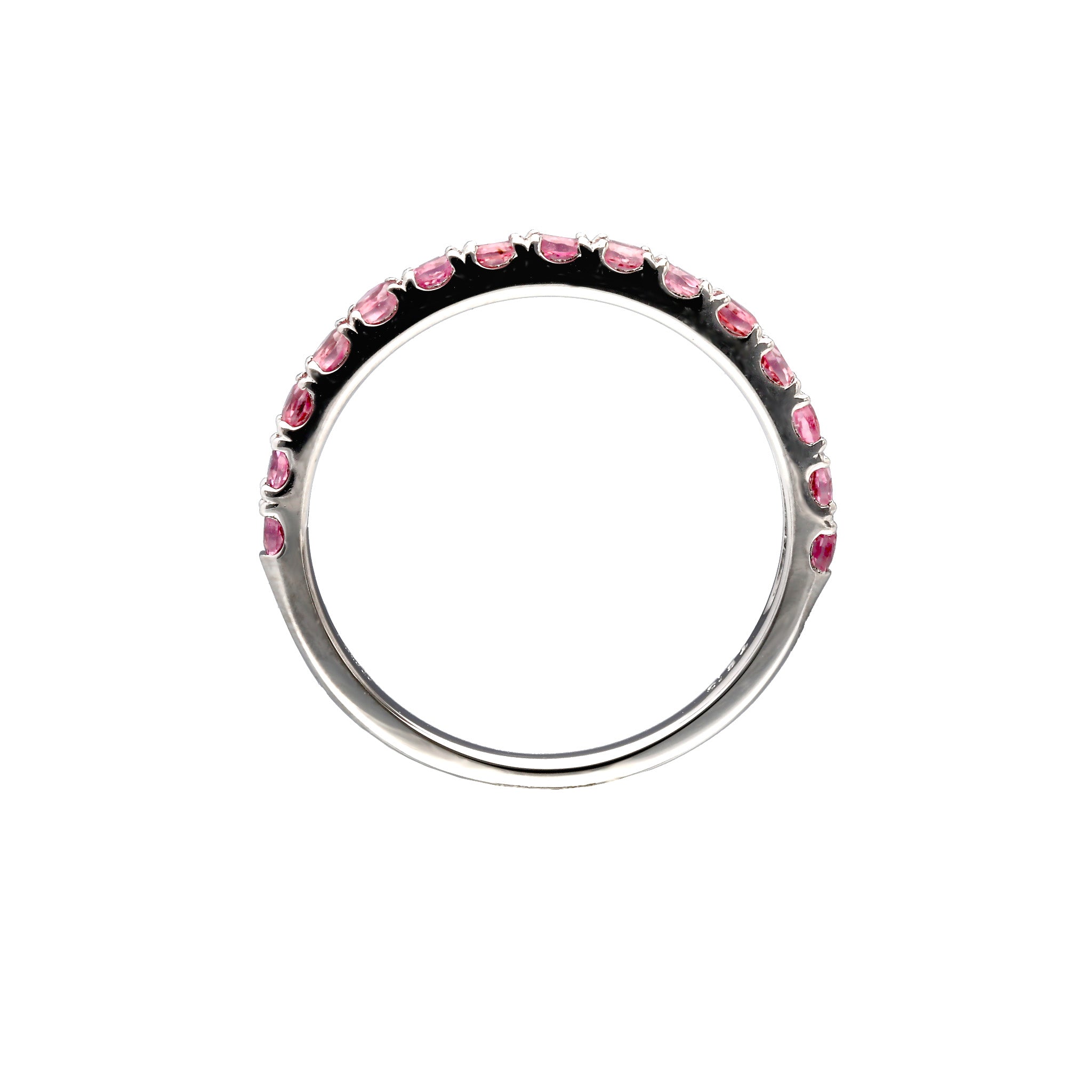 ピンクトルマリン プラチナリング(細ハーフエタニティ/15石/10月誕生石)《WRGN4236》