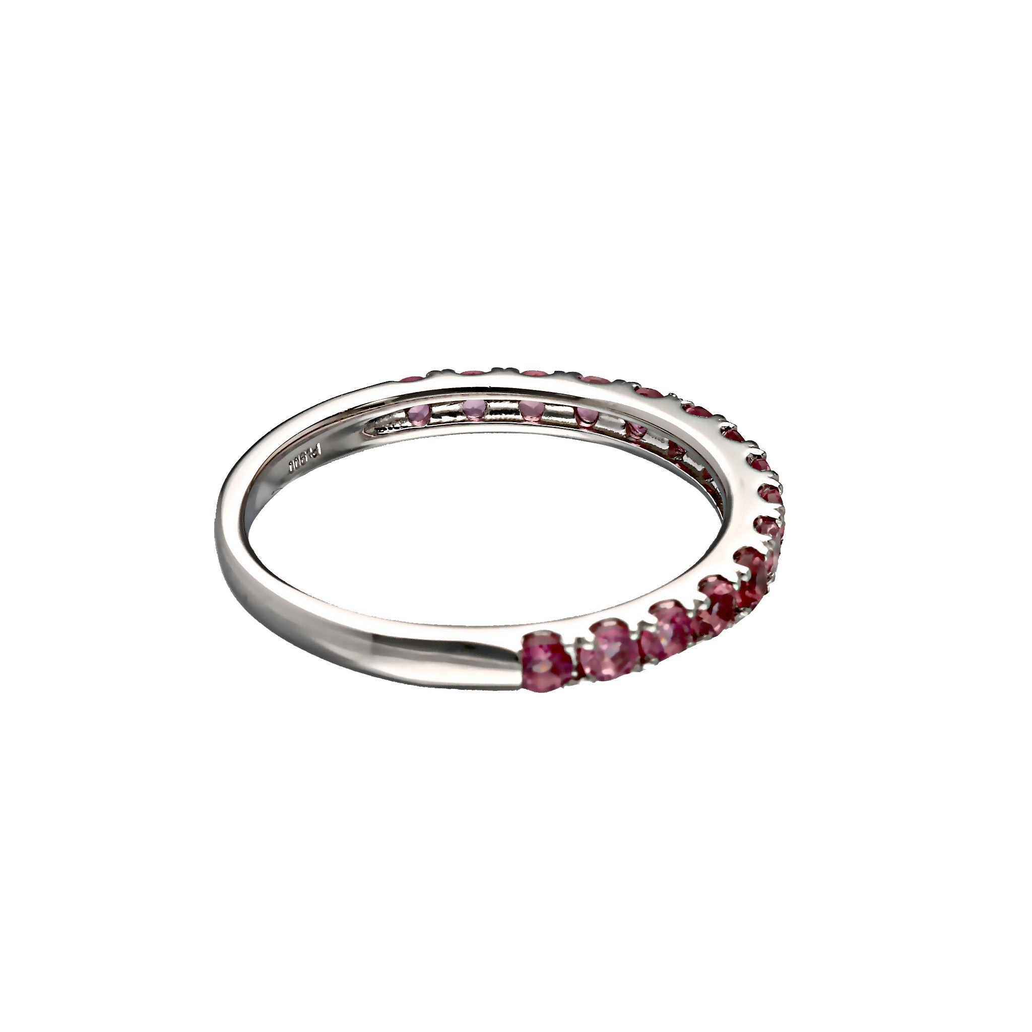 ピンクトルマリン プラチナリング(細ハーフエタニティ/15石/10月誕生石)《WRGN4236》