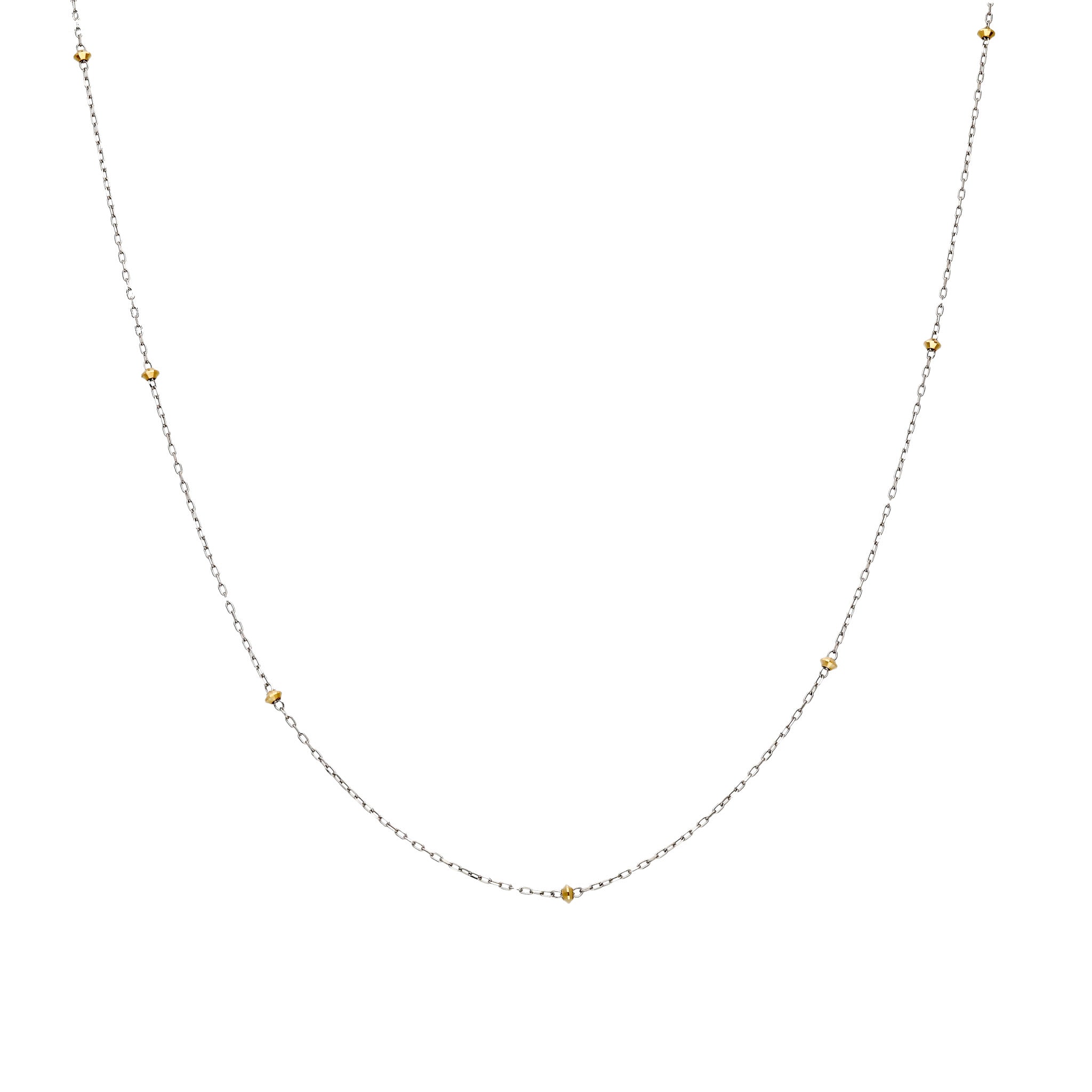 プラチナネックレス(K18YGカットパーツ/45cm)《WNKY4268》