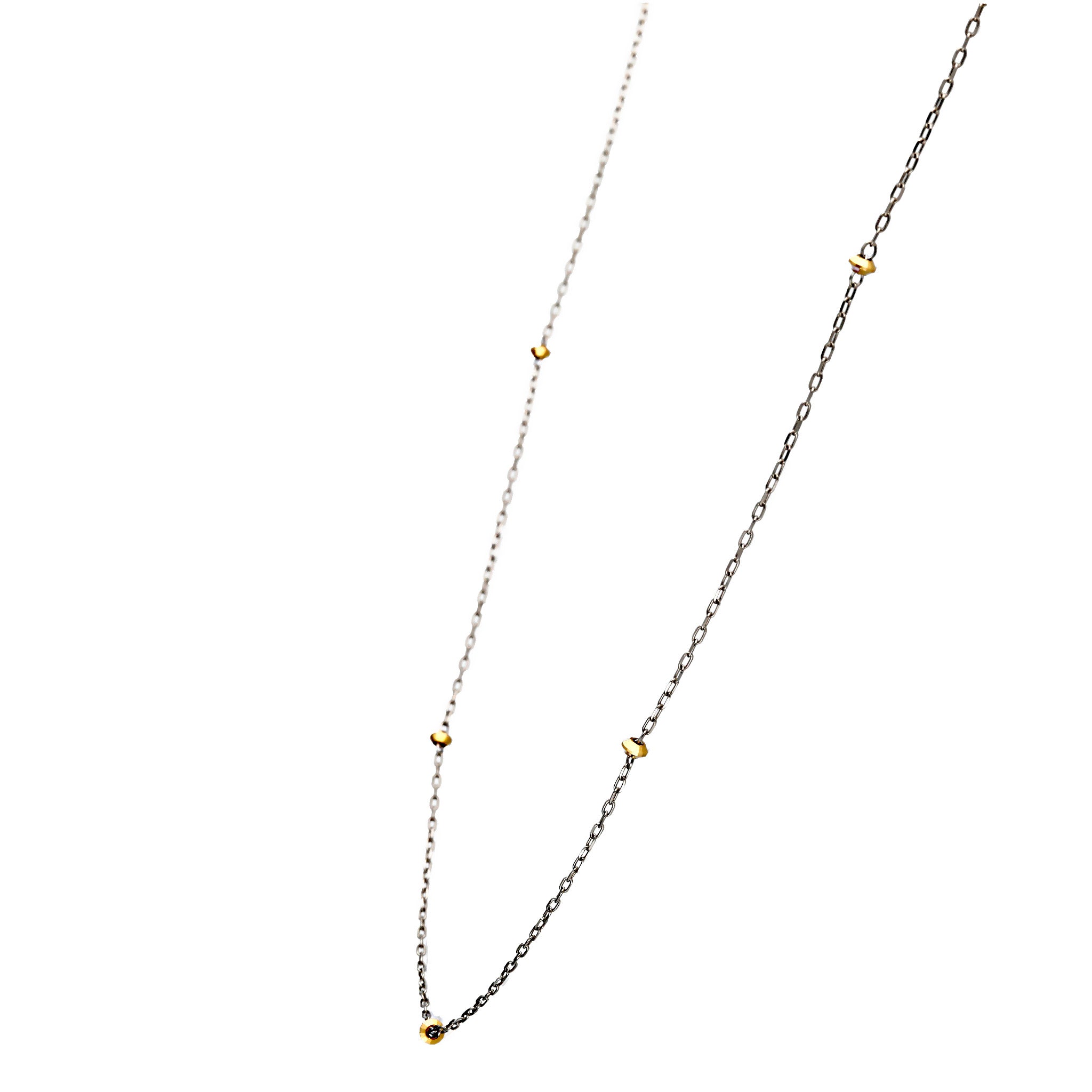 プラチナネックレス(K18YGカットパーツ/45cm)《WNKY4268》