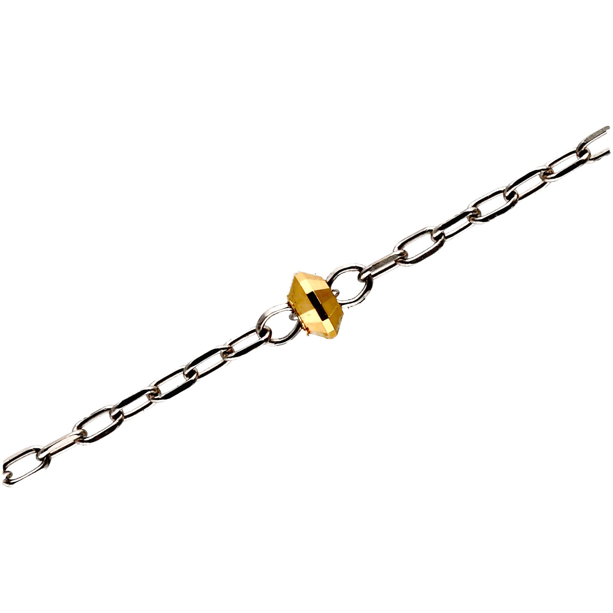 プラチナネックレス(K18YGカットパーツ/45cm)《WNKY4268》