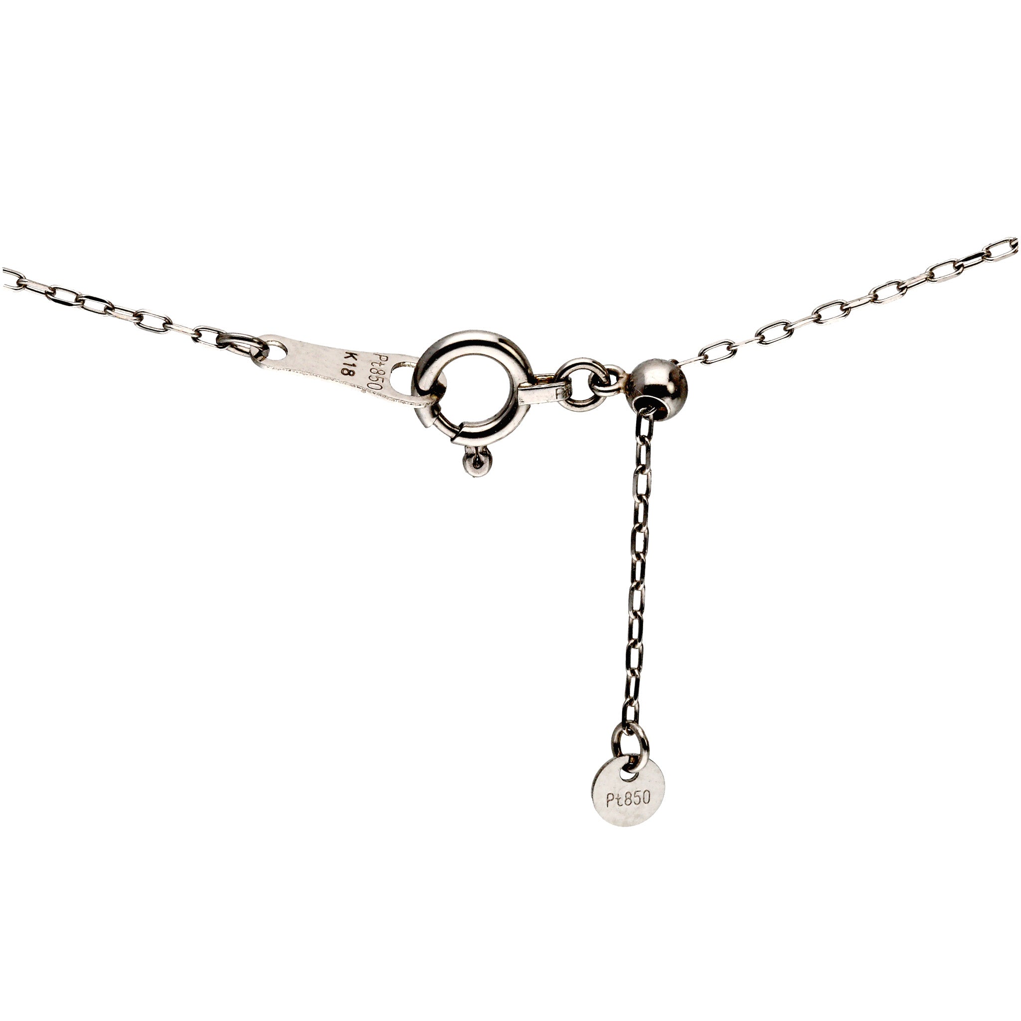 プラチナネックレス(K18PGカットパーツ/45cm)《WNKY4269》