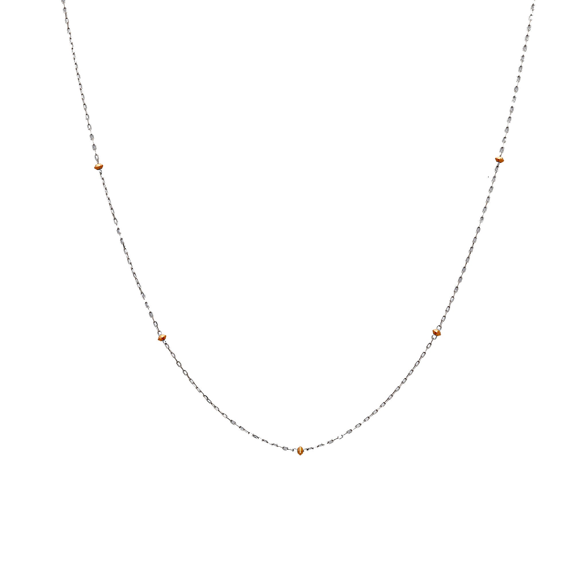 プラチナネックレス(K18PGカットパーツ/45cm)《WNKY4269》