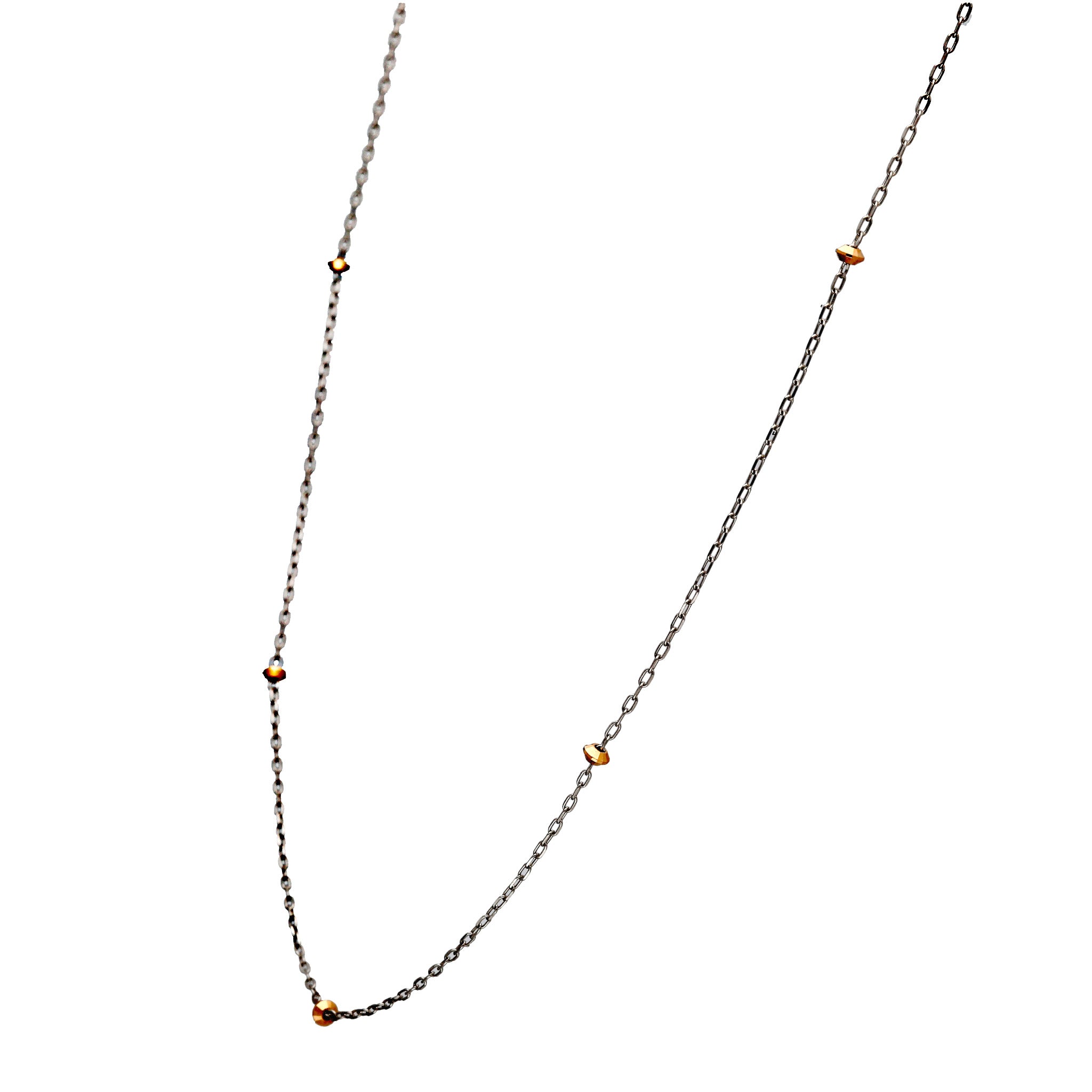 プラチナネックレス(K18PGカットパーツ/45cm)《WNKY4269》