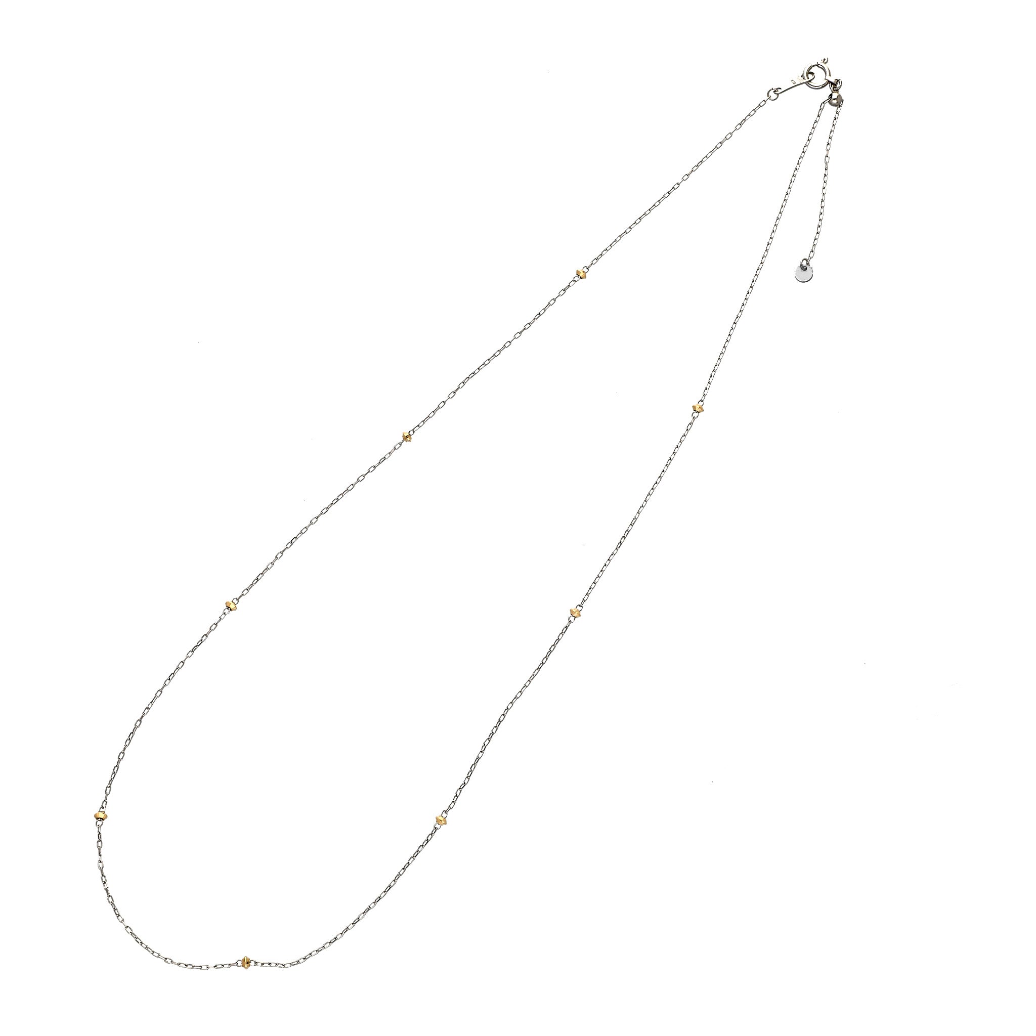 プラチナネックレス(K18YGカットパーツ/45cm)《WNKY4268》