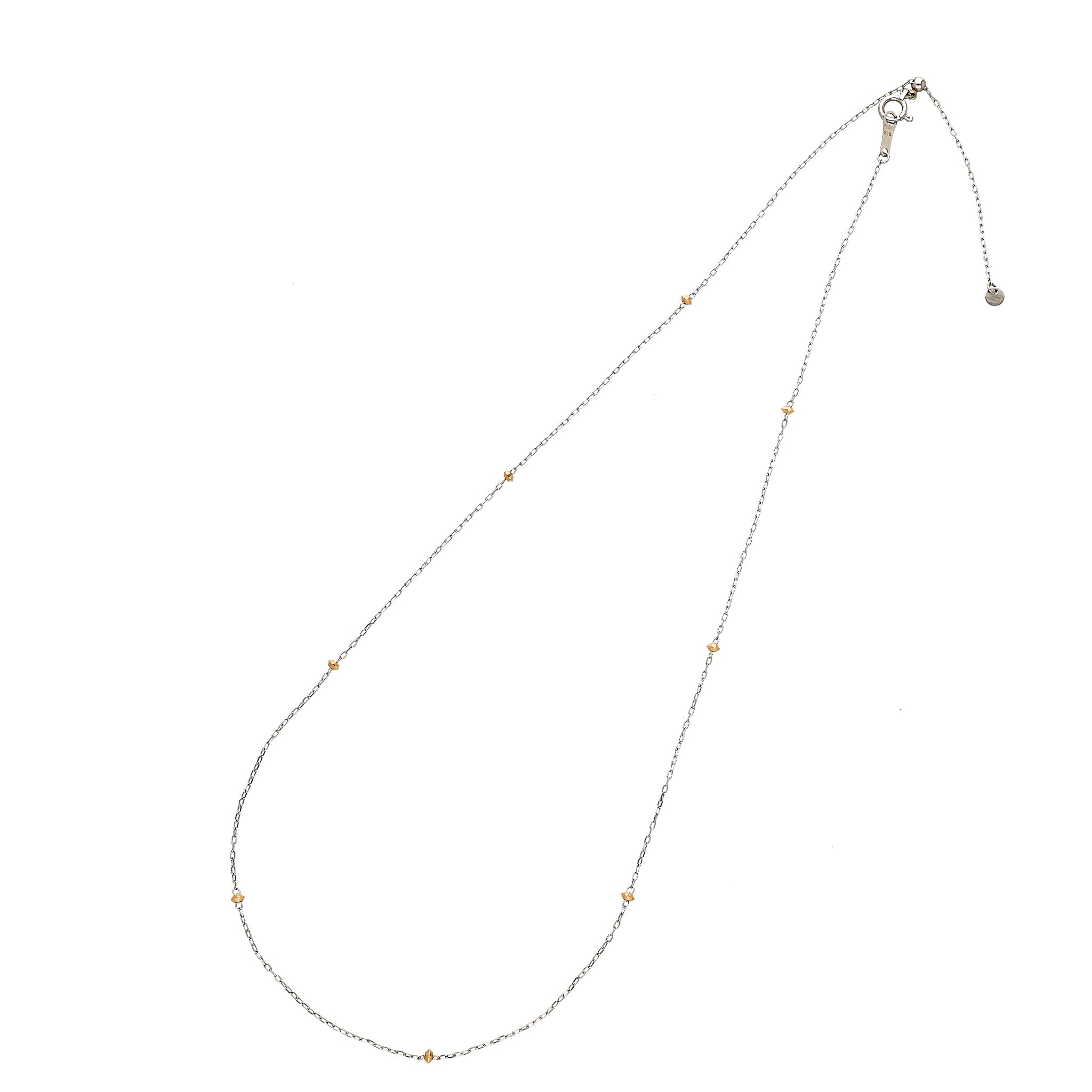 プラチナネックレス(K18PGカットパーツ/45cm)《WNKY4269》
