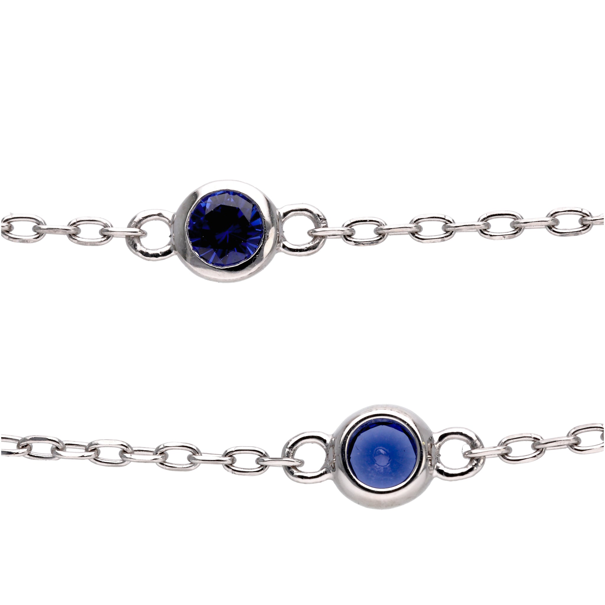 ブルーサファイア プラチナネックレス(クレサンベール/ステーション/計1.2ct/ロング/9月誕生石)≪KNKS6070≫