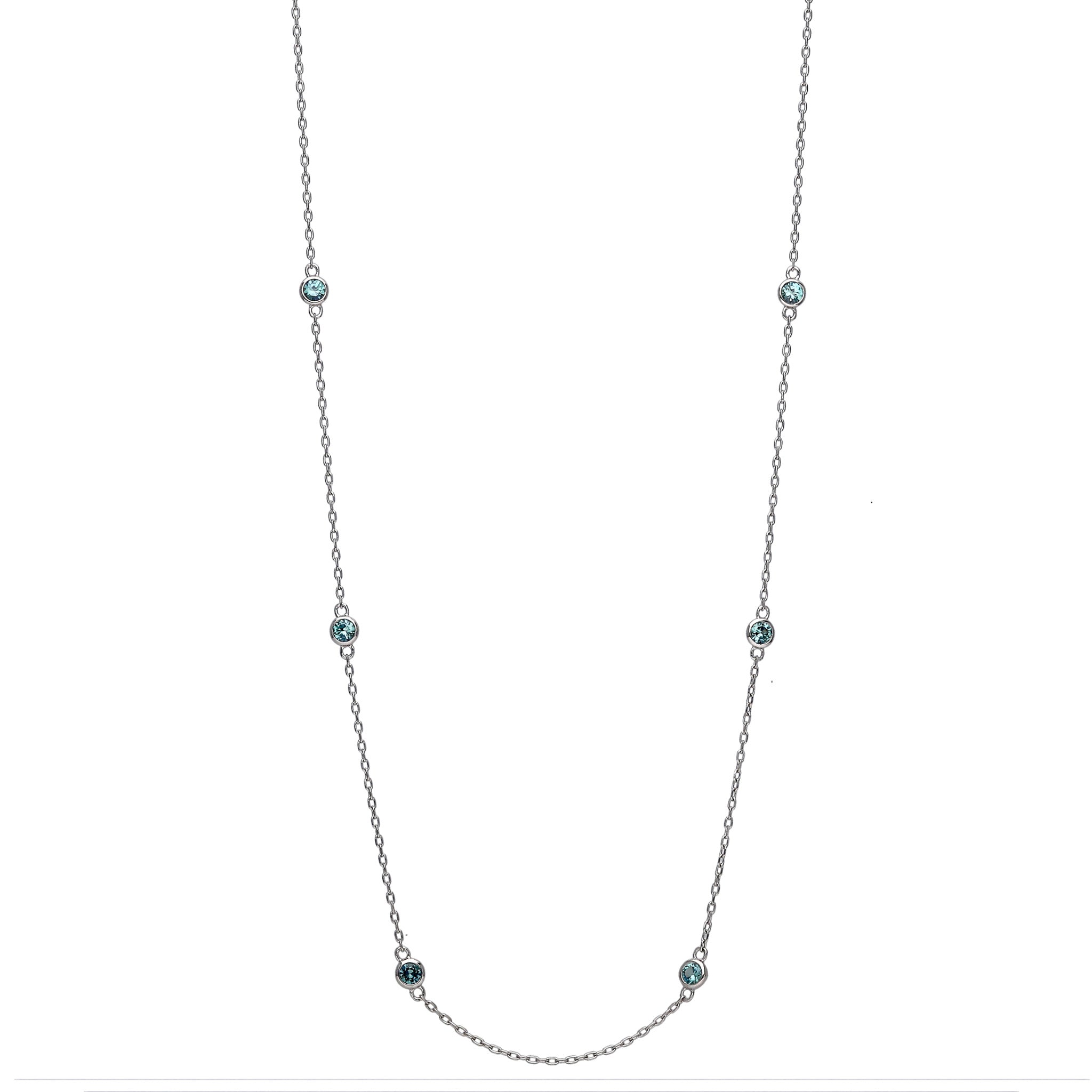 アレキサンドライト プラチナネックレス(クレサンベール/ステーション/計0.54ct/6月誕生石)≪KNKA6076≫