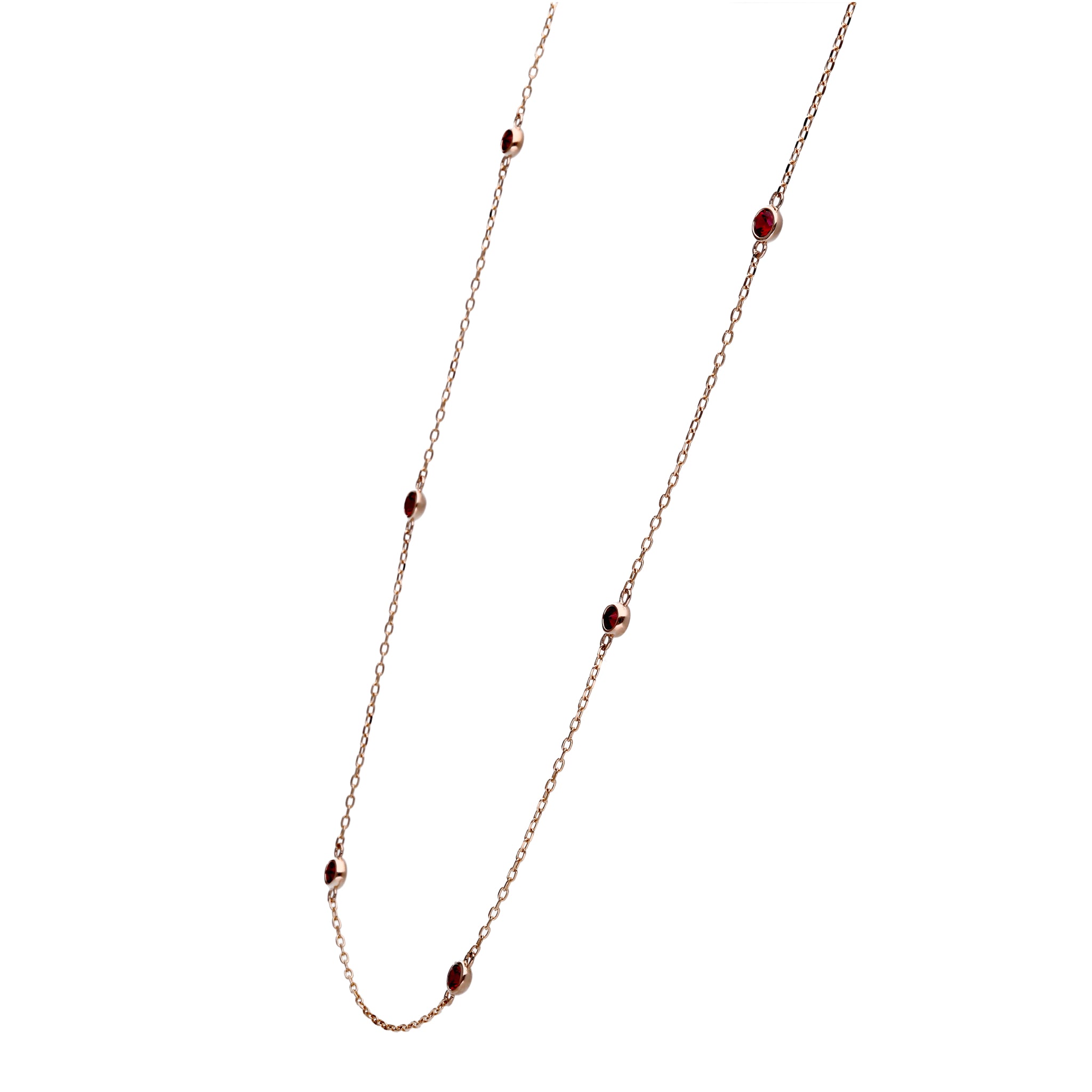 ルビー K18ネックレス(クレサンベール/ステーション/計0.6ct/7月誕生石)≪KNKR6078≫