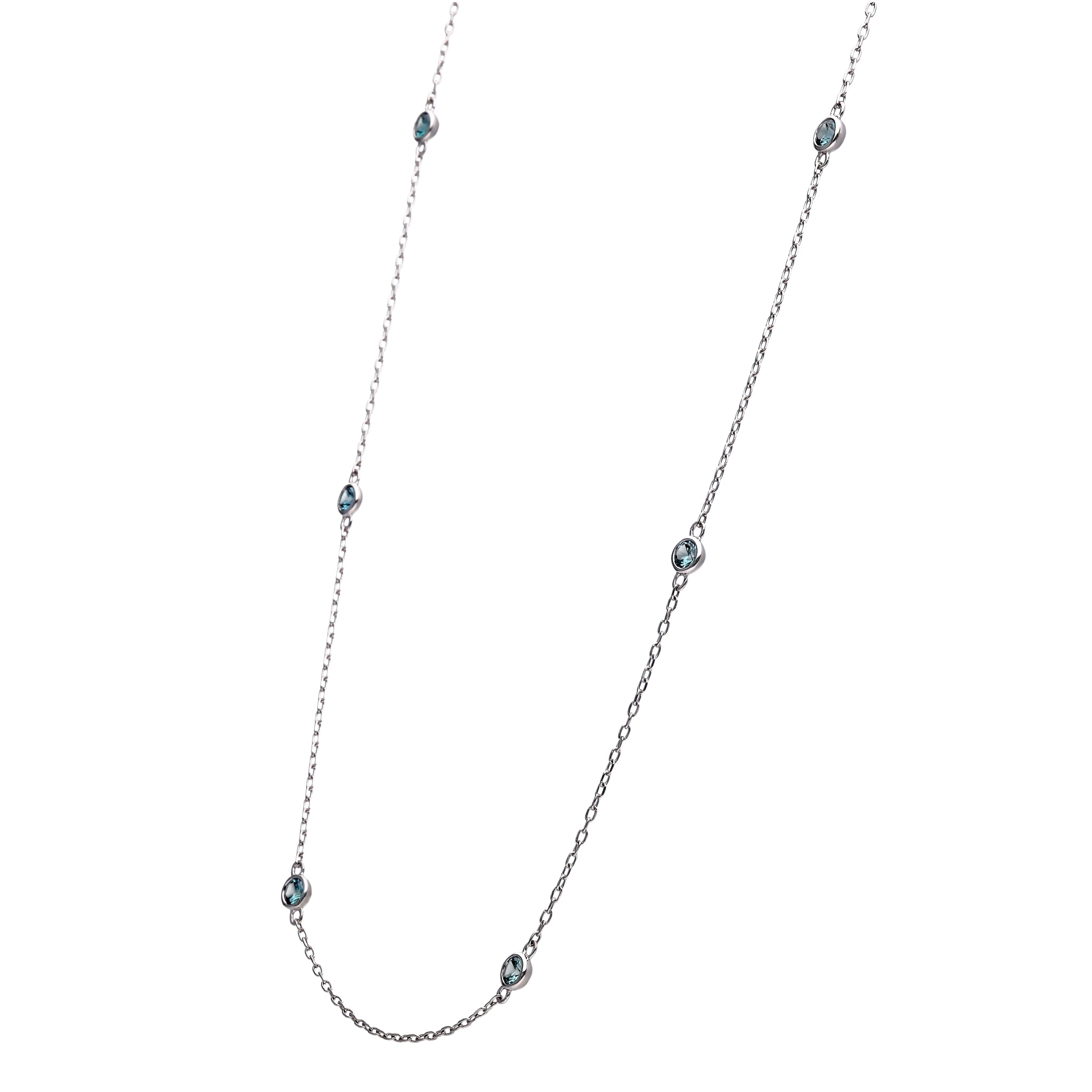 アレキサンドライト プラチナネックレス(クレサンベール/ステーション/計0.54ct/6月誕生石)≪KNKA6076≫
