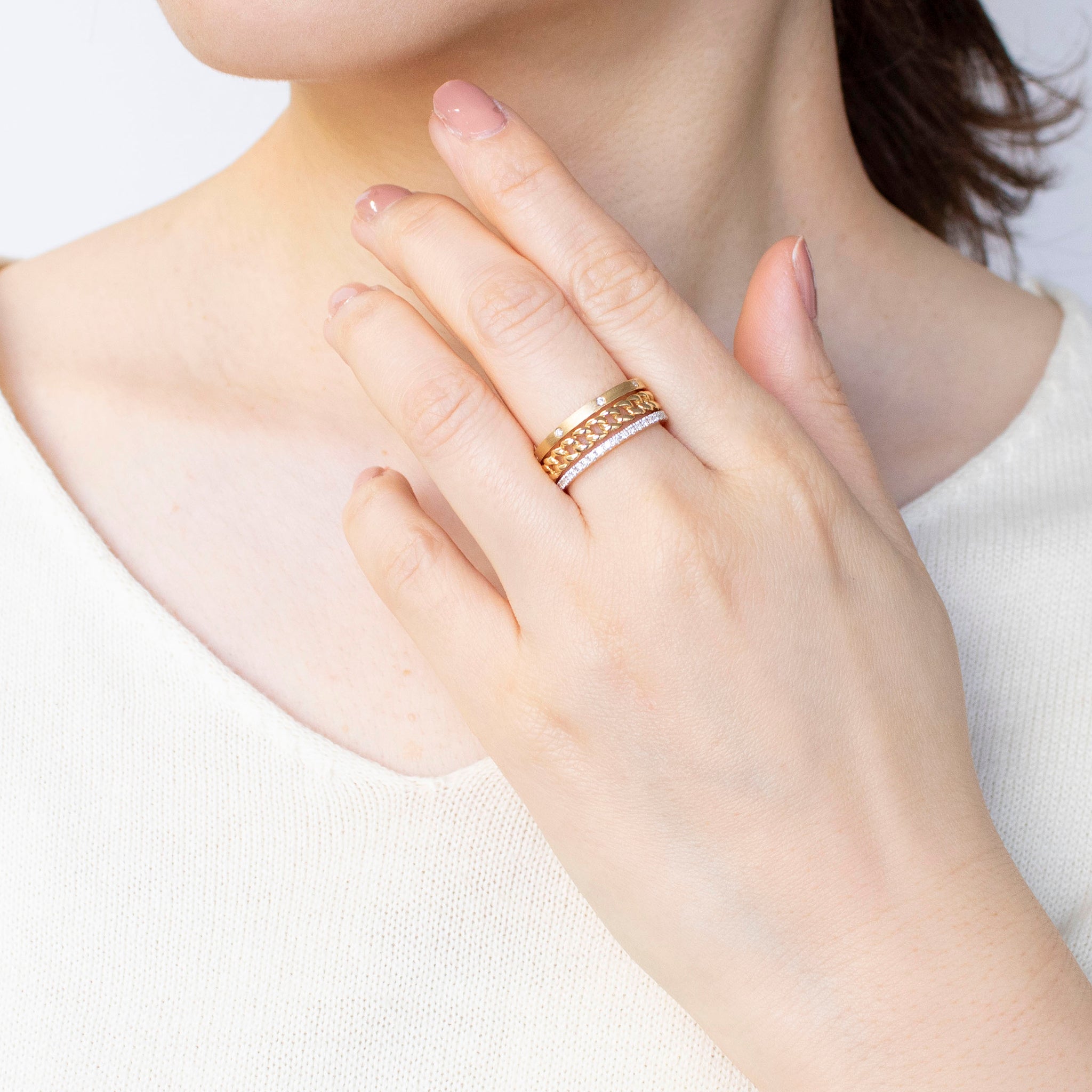 ダイヤモンド K18リング(4月誕生石)《25C30110》