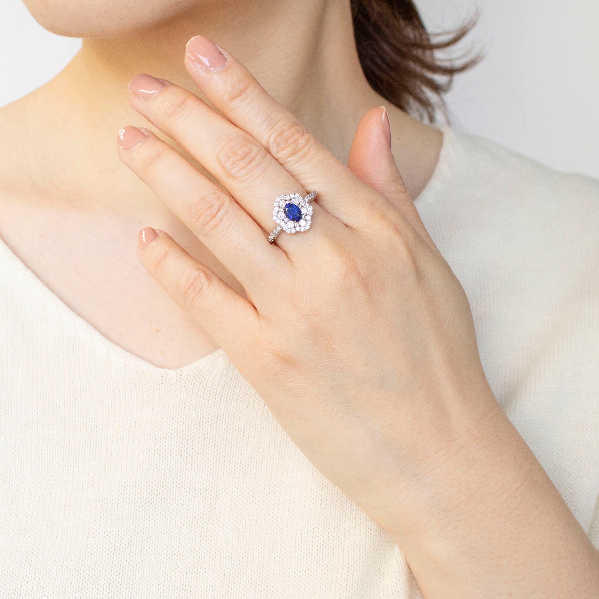 【限定1点】サファイア/ダイヤモンド プラチナリング(0.67カラット/非加熱/9月誕生石/鑑別書付)《25C30122》