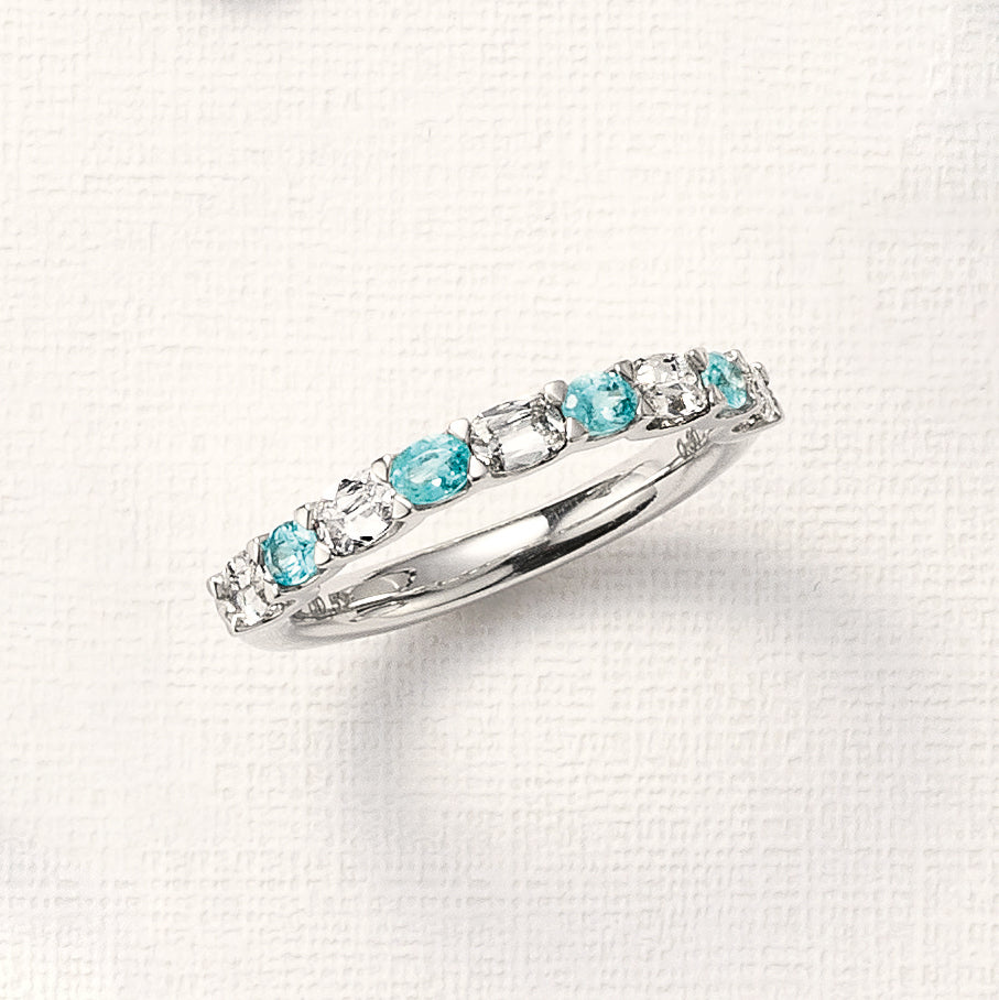 【限定1点】パライバトルマリン/ダイヤモンド プラチナリング(10月誕生石/鑑別書付)《25C30125》