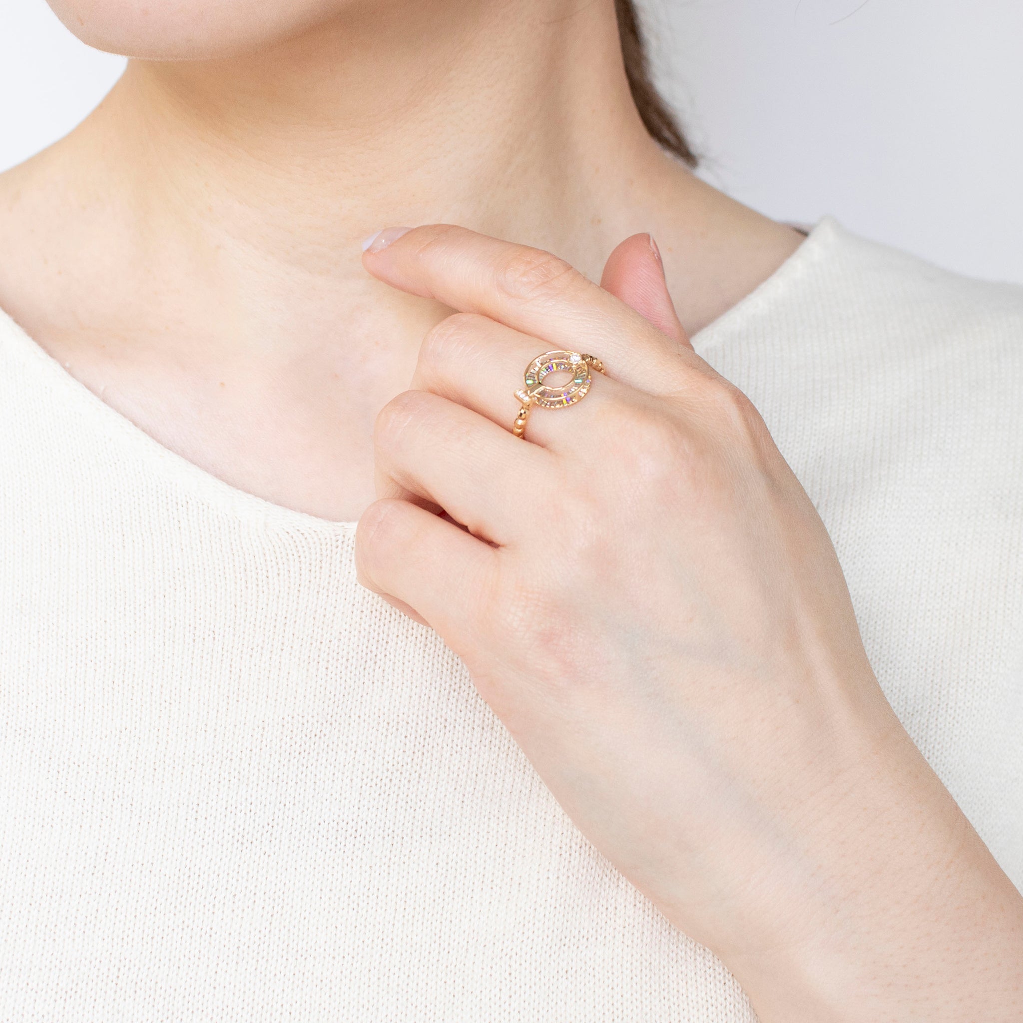 ダイヤモンド K18リング(フリーサイズ)《25C40104》