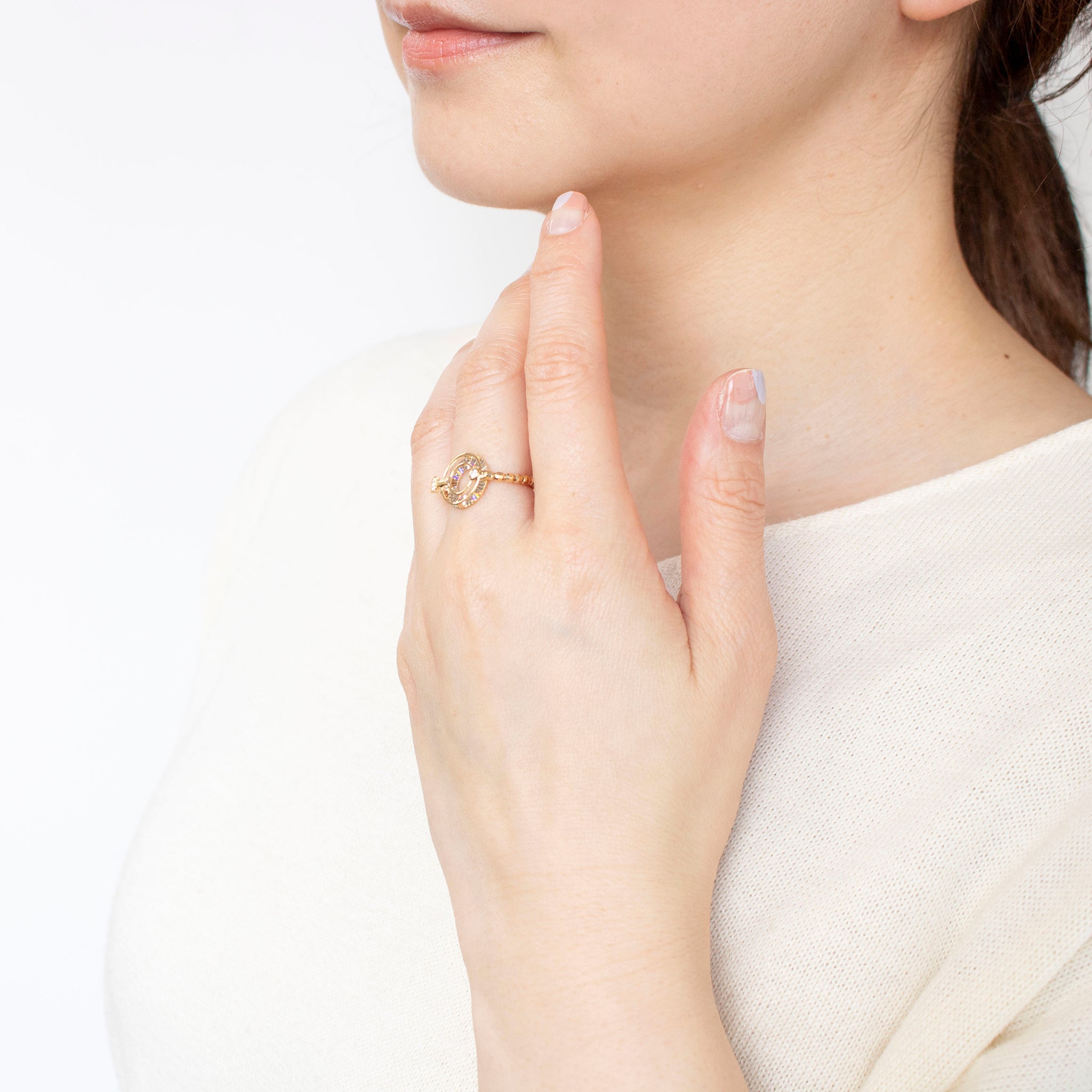 ダイヤモンド K18リング(フリーサイズ)《25C40104》