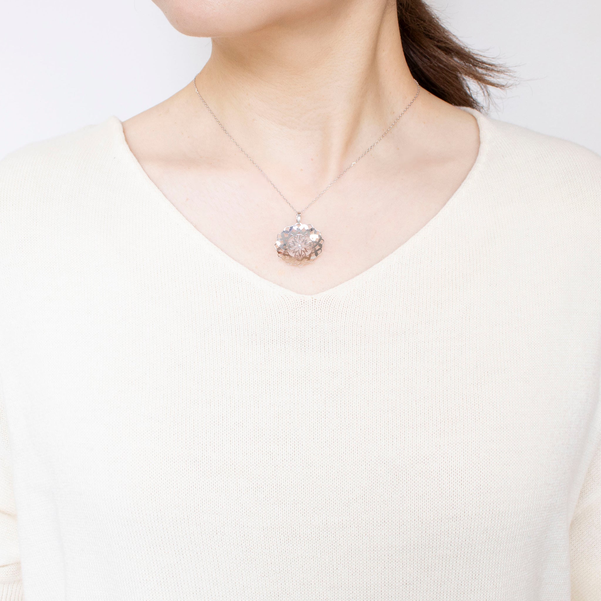 ダイヤモンド K18ネックレス(4月誕生石)《25C40112》