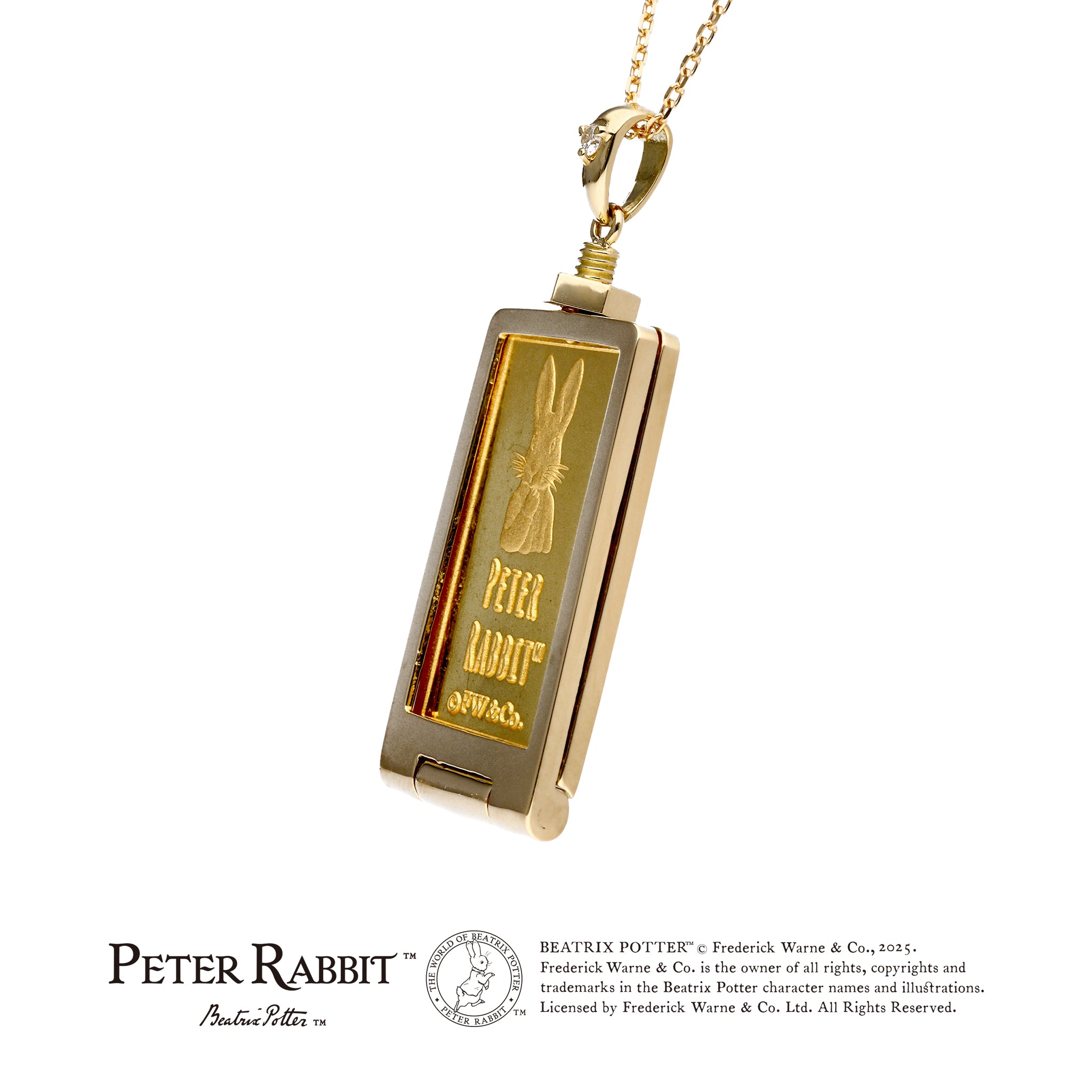 ダイヤモンド K24/K18ネックレス(純金/ピーターラビット/インゴット/5g)《25C50103》