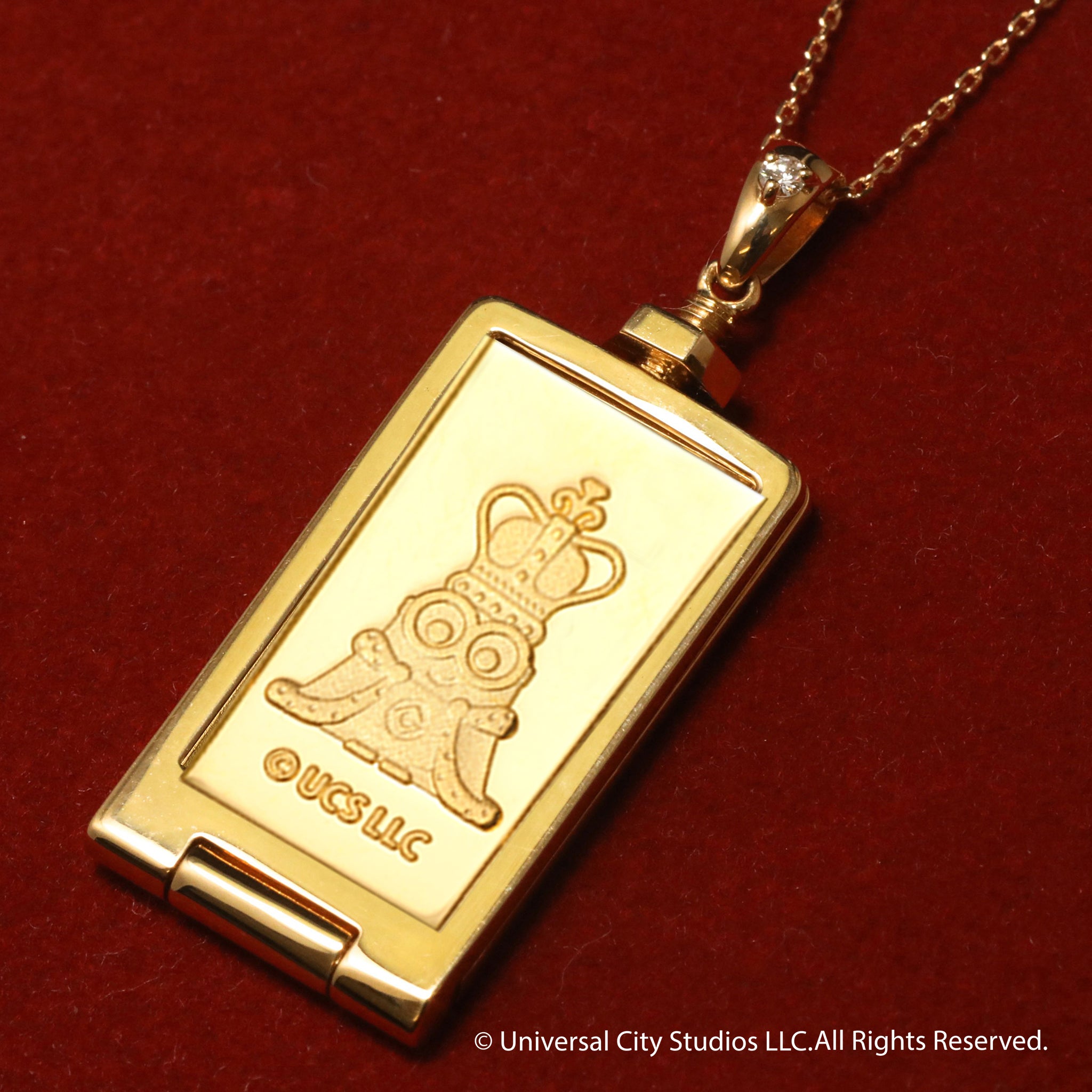 ダイヤモンド K24/K18ネックレス(純金/minions/ミニオンズ/インゴット/5g)《25C50110》