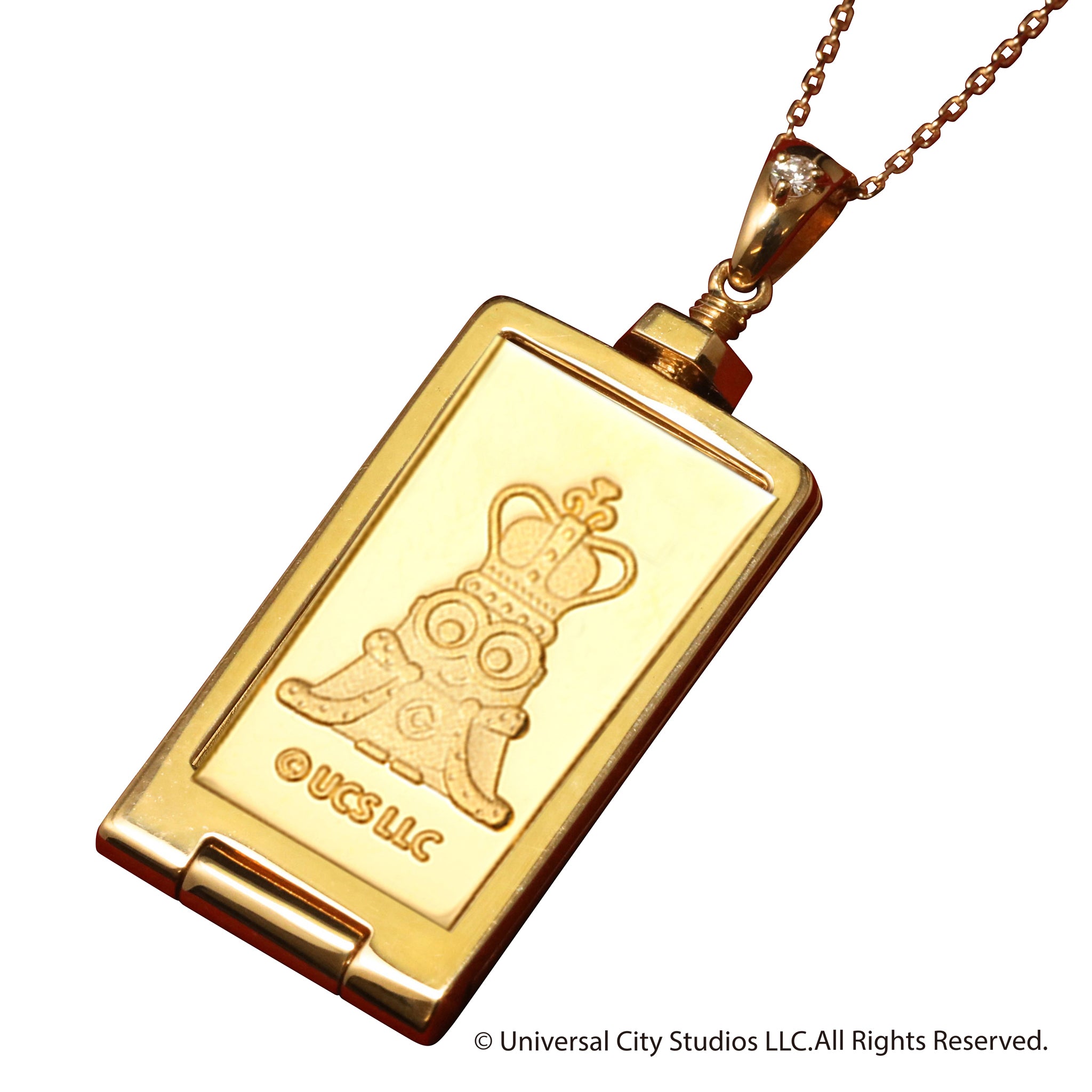 ダイヤモンド K24/K18ネックレス(純金/minions/ミニオンズ/インゴット/5g)《25C50110》