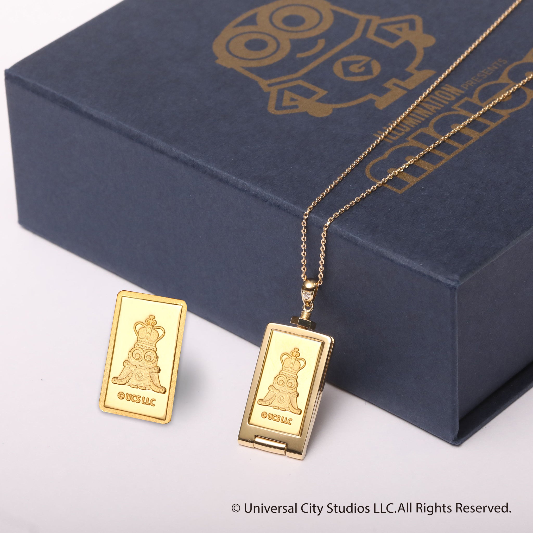 ダイヤモンド K24/K18ネックレス(純金/minions/ミニオンズ/インゴット/5g)《25C50110》