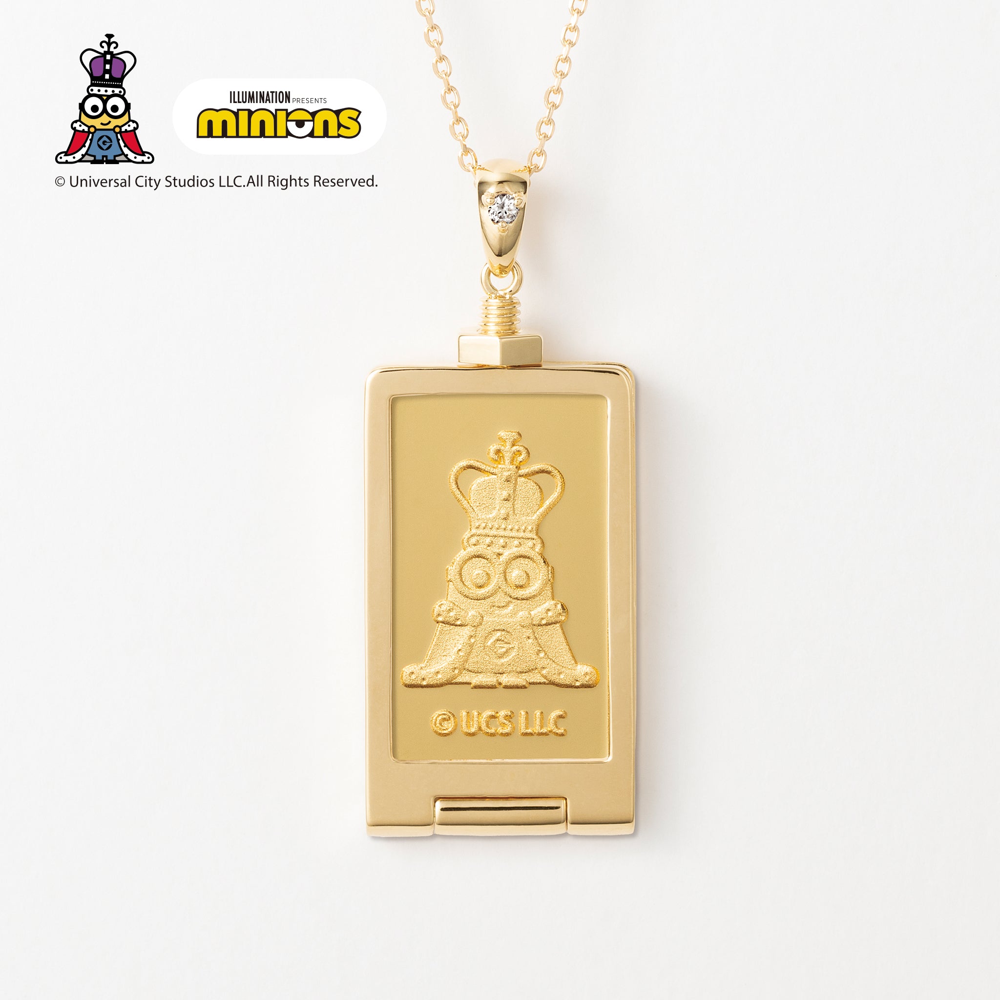 ダイヤモンド K24/K18ネックレス(純金/minions/ミニオンズ/インゴット/5g)《25C50110》