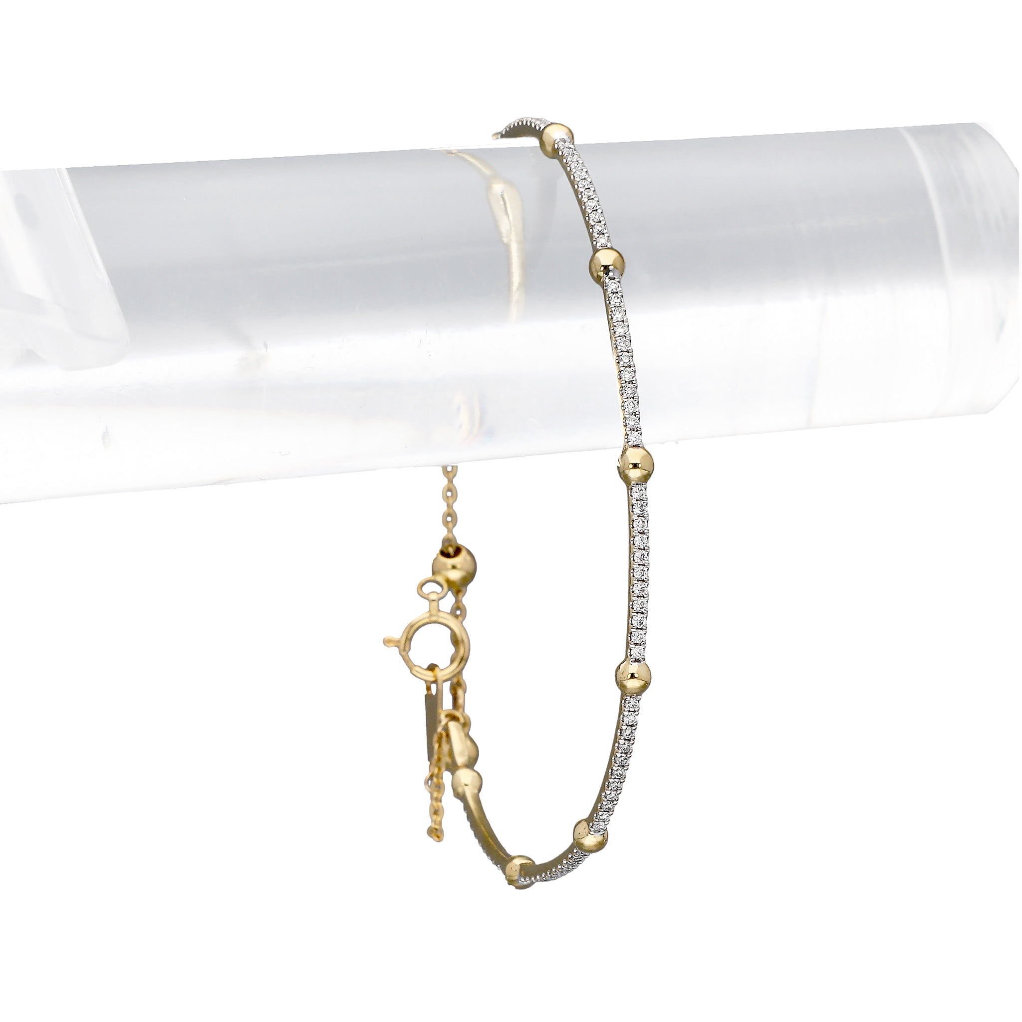 ダイヤモンド K18バングル(4月誕生石)《25C60110》