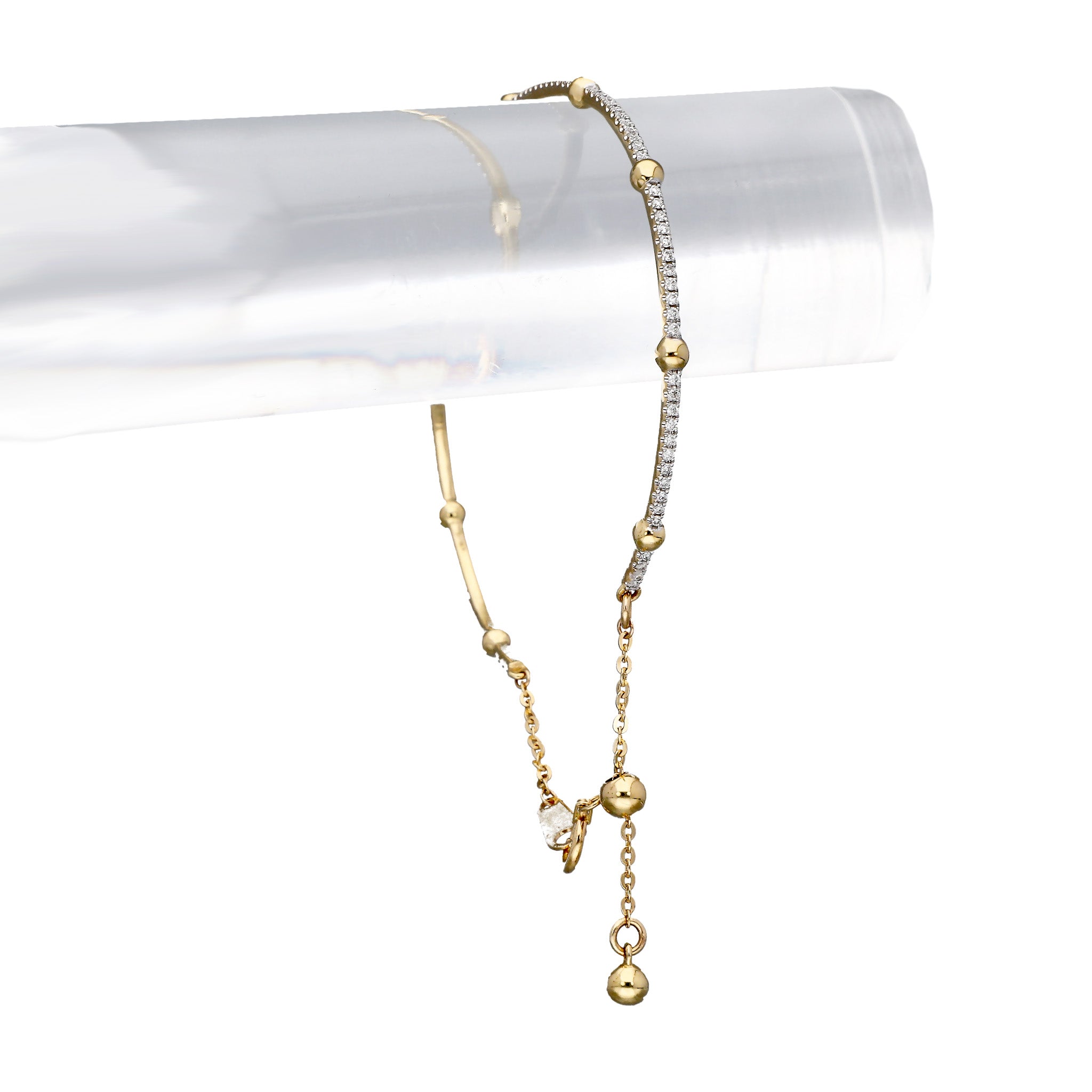 ダイヤモンド K18バングル(4月誕生石)《25C60110》