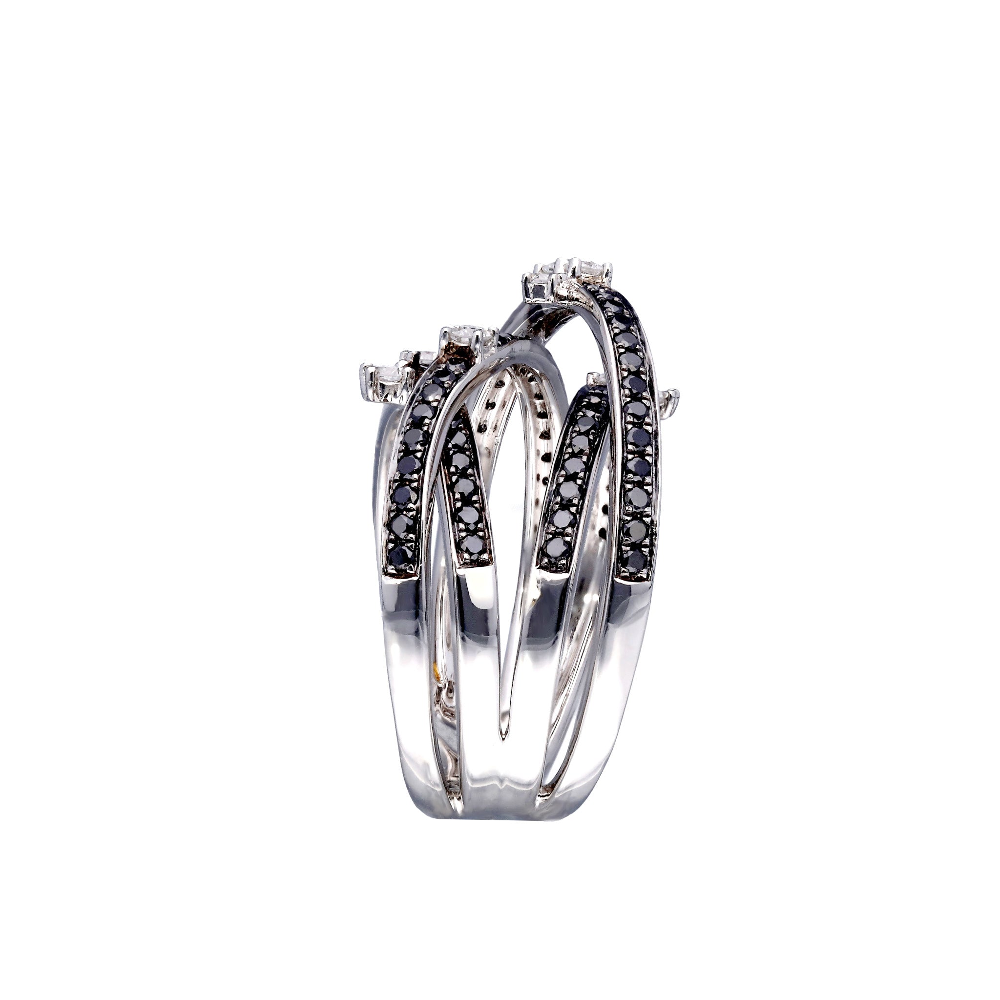 ブラックダイヤモンド/ダイヤモンド プラチナリング(鑑別書付/4月誕生石)《25C60111》