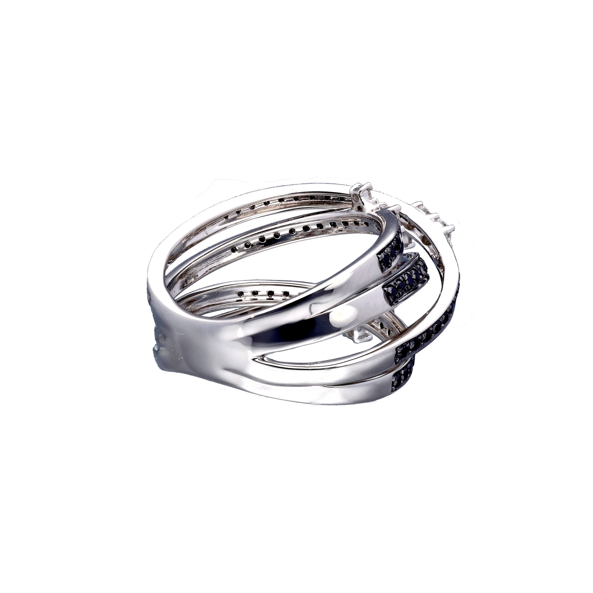 ブラックダイヤモンド/ダイヤモンド プラチナリング(鑑別書付/4月誕生石)《25C60111》