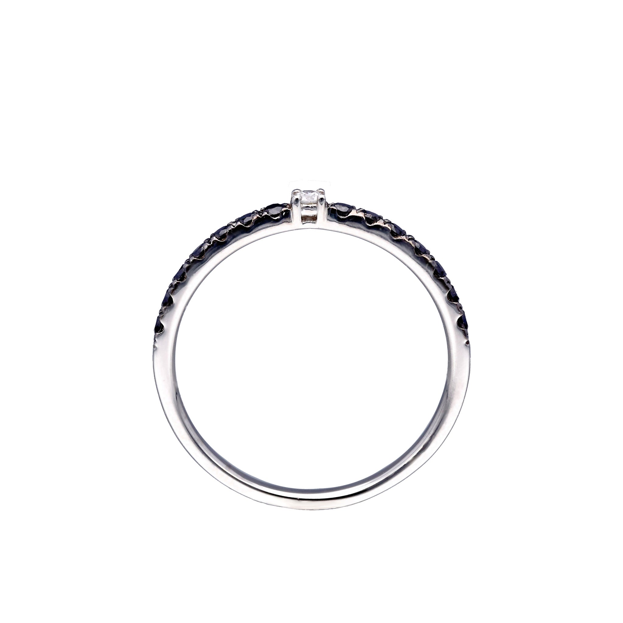 ブラックダイヤモンド/ダイヤモンド プラチナリング(4月誕生石)《25C60112》