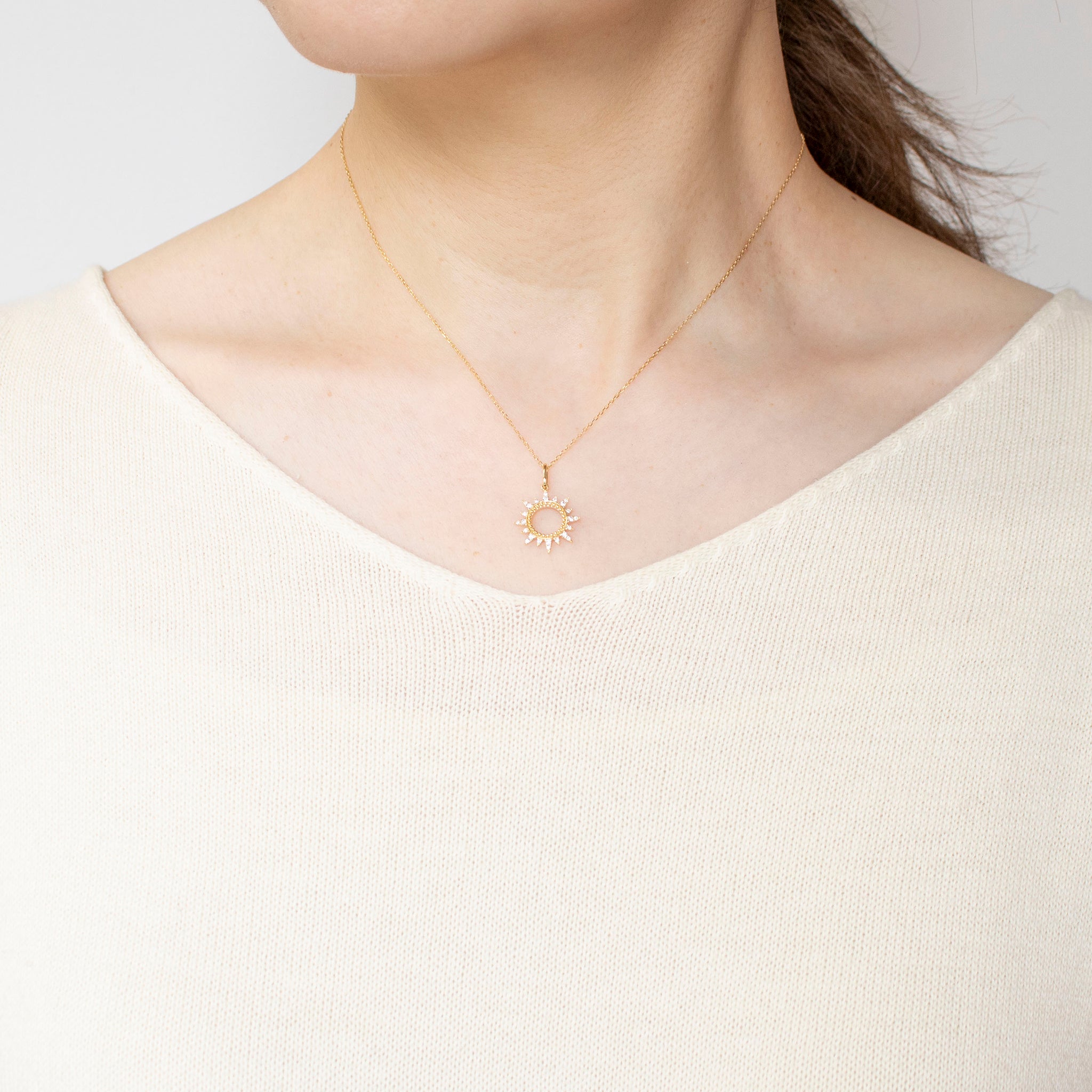 ダイヤモンド K18ネックレス(4月誕生石)《25C60113》