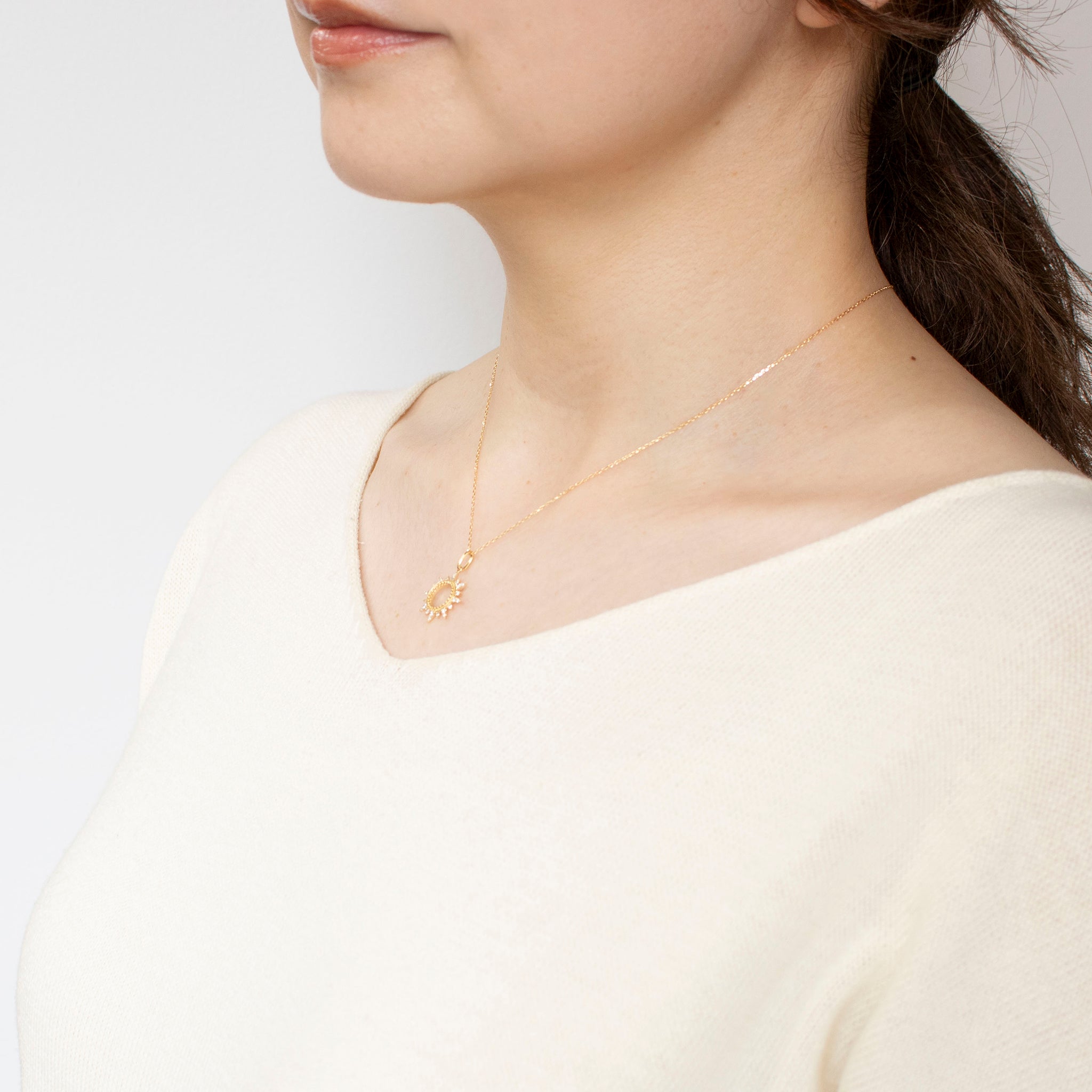 ダイヤモンド K18ネックレス(4月誕生石)《25C60113》