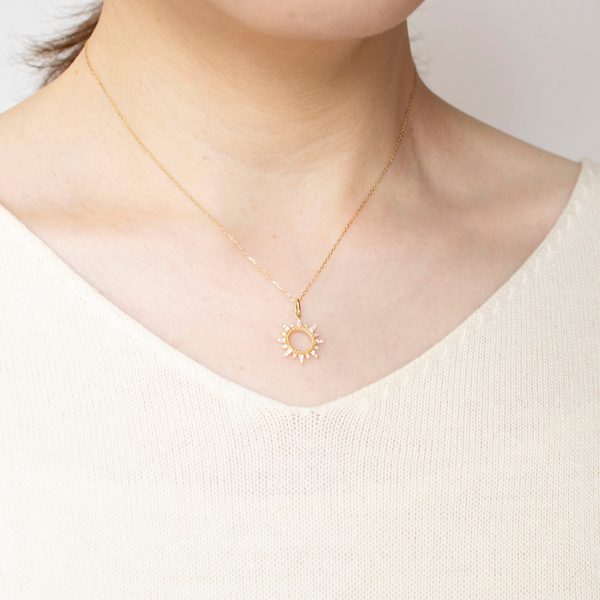 ダイヤモンド K18ネックレス(4月誕生石)《25C60113》