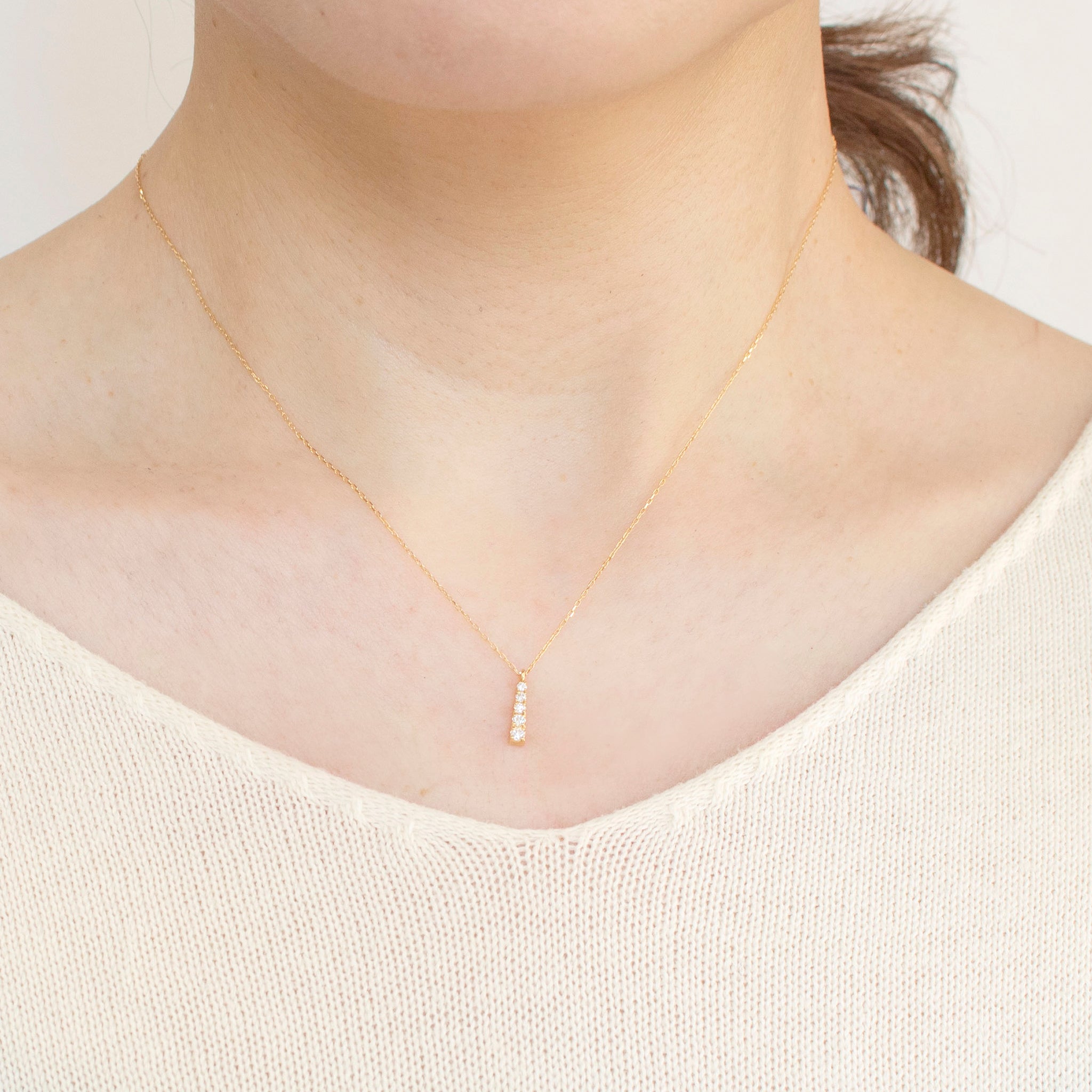 ダイヤモンド K18ネックレス(4月誕生石)《25C60116》