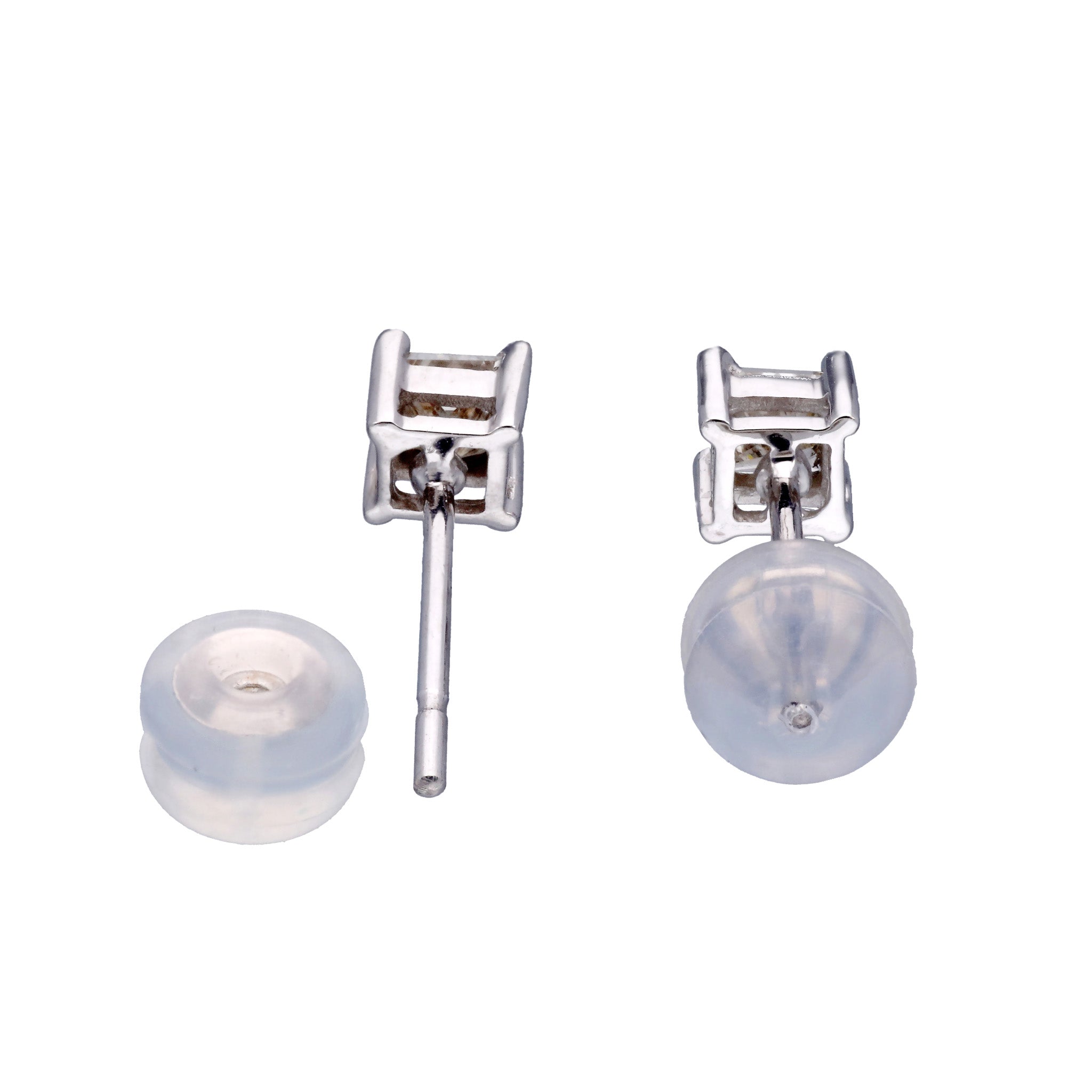 ダイヤモンド K18ピアス(プリンセスカット/4月誕生石)《25C60118》