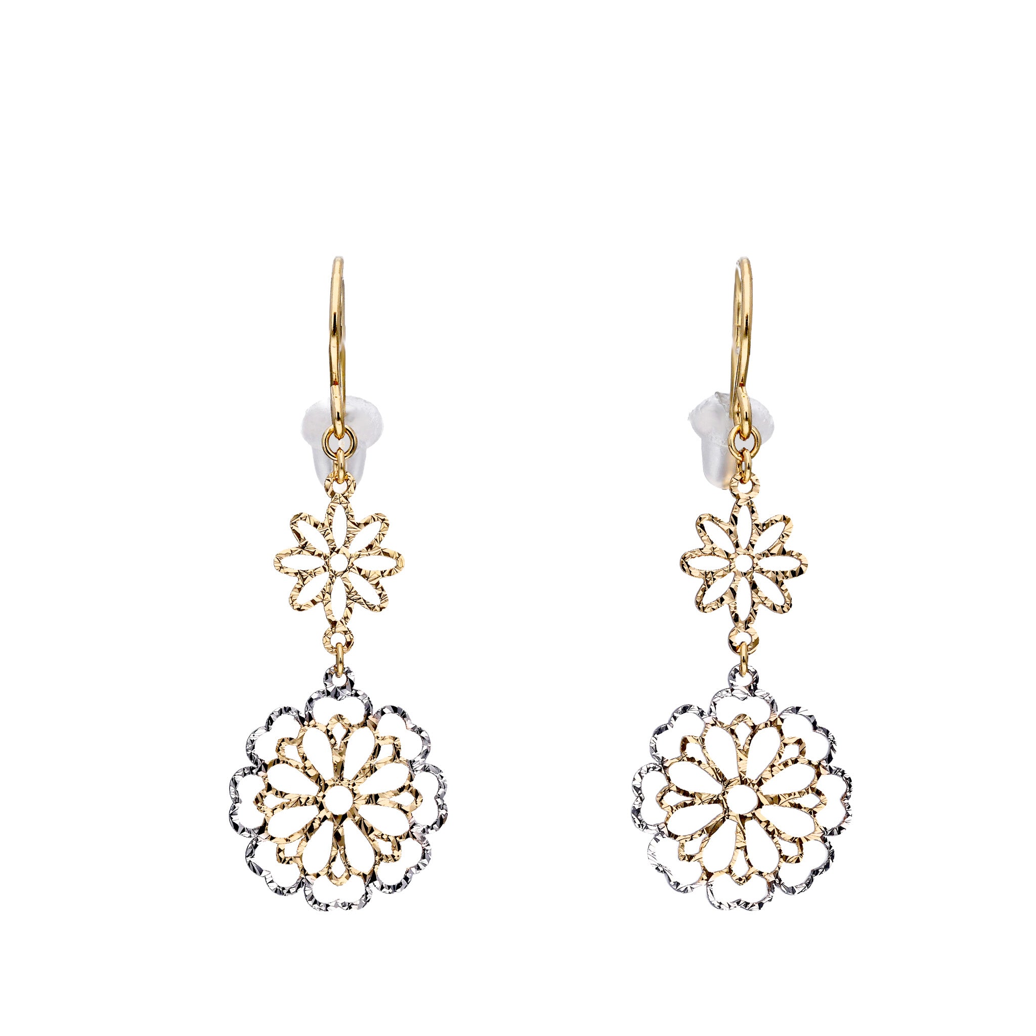 K18ピアス(コンビカラー/フラワーモチーフ)《25C60123》