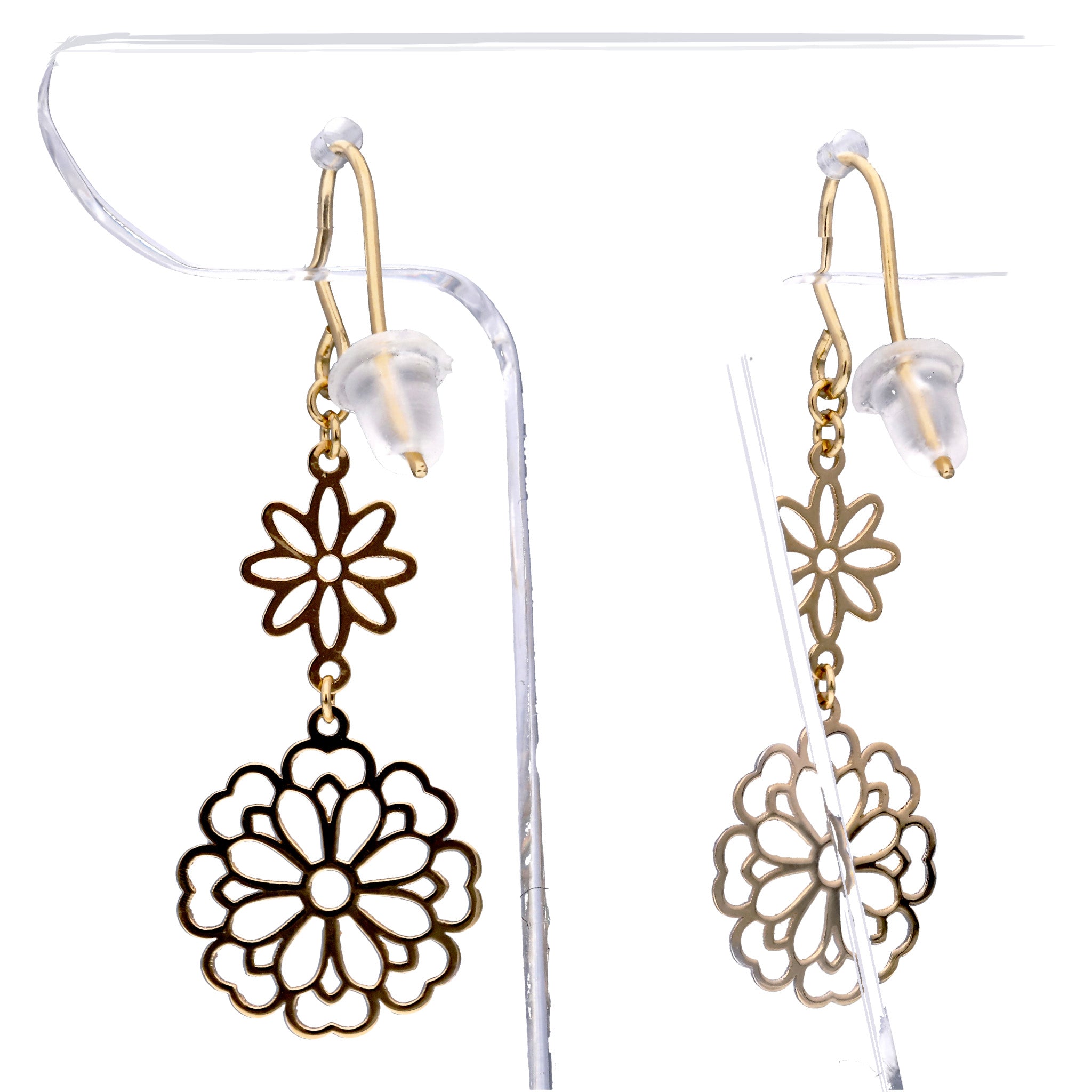 K18ピアス(コンビカラー/フラワーモチーフ)《25C60123》