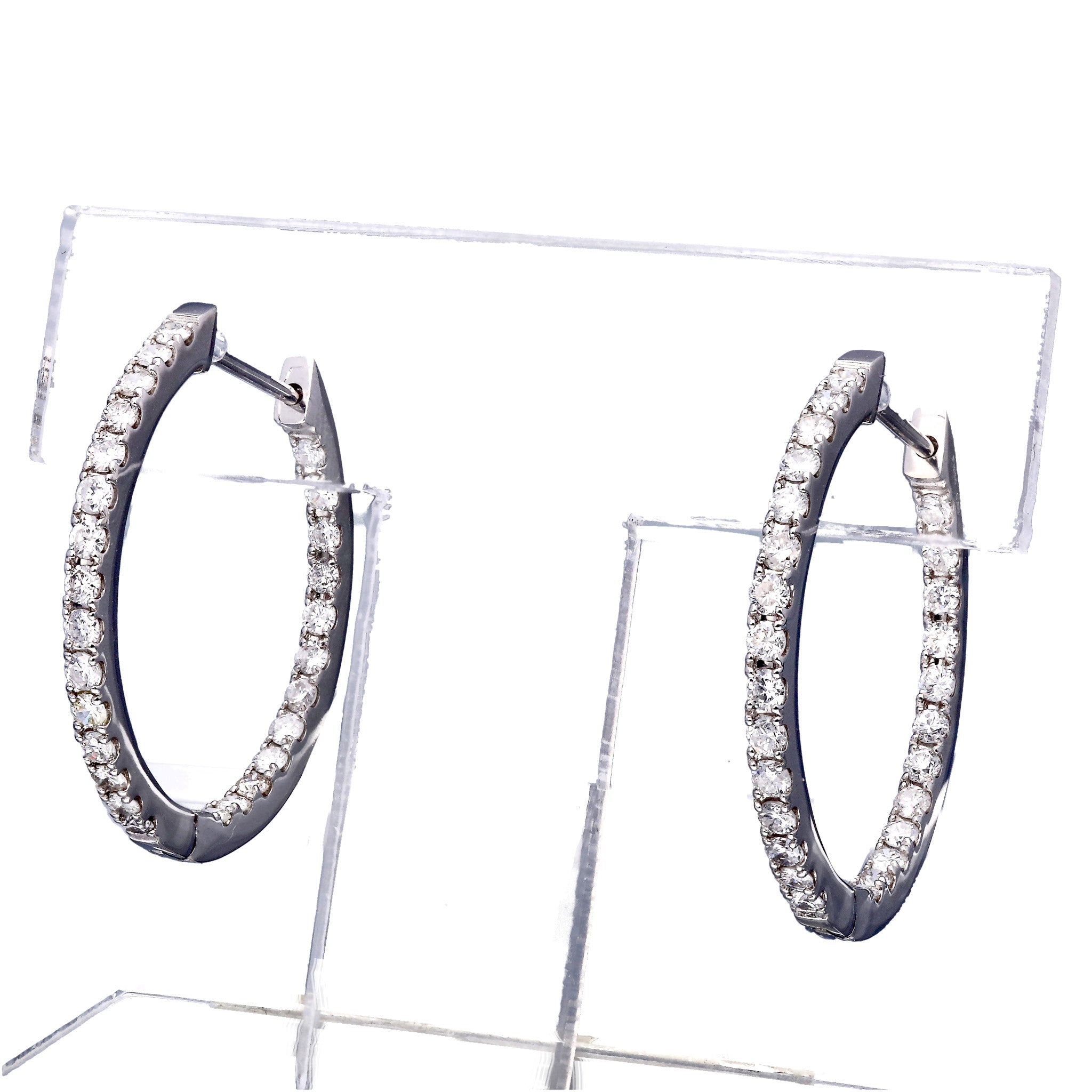 ダイヤモンド プラチナピアス(計1.0カラット/フープ/4月誕生石)《25C60125》