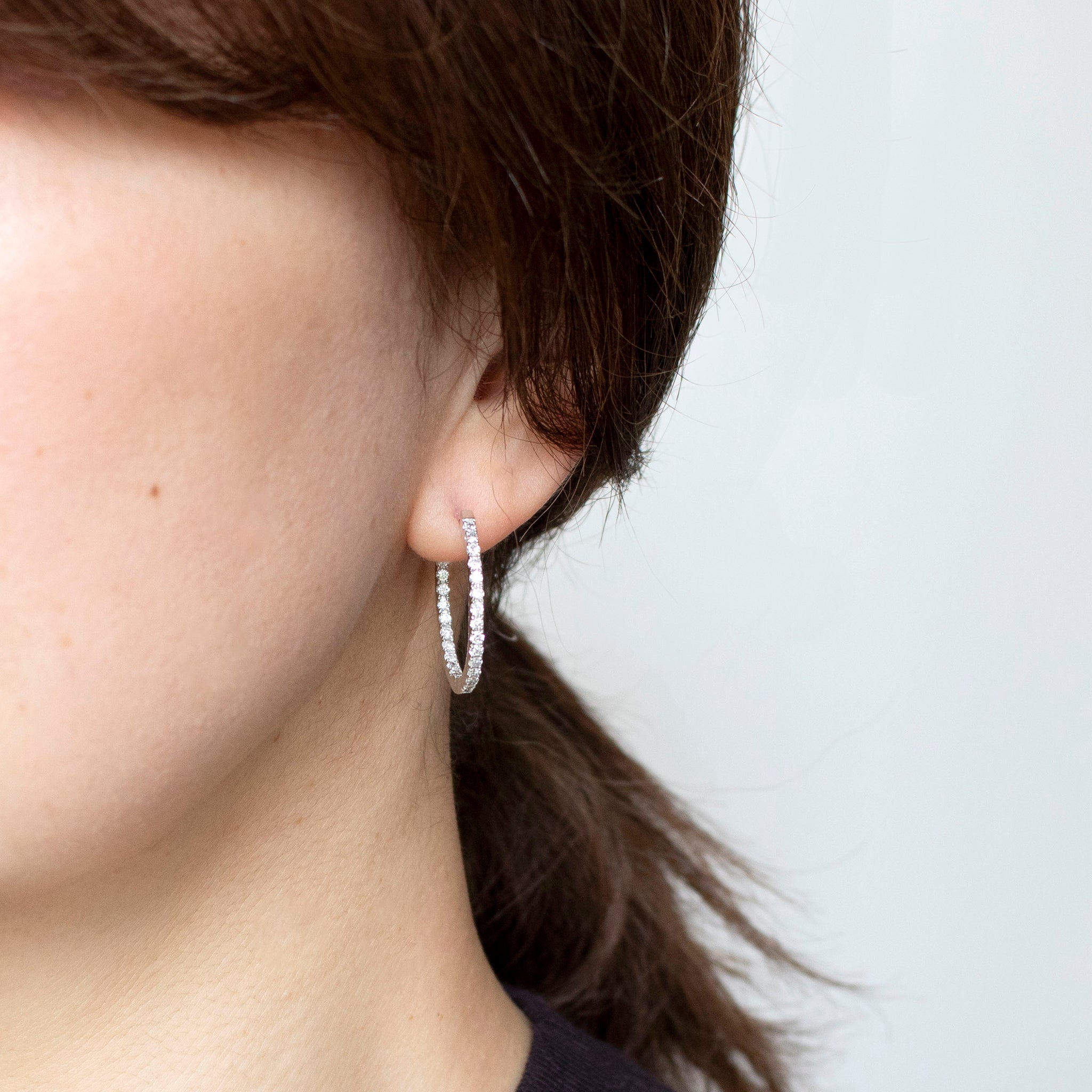 ダイヤモンド プラチナピアス(計1.0カラット/フープ/4月誕生石)《25C60125》