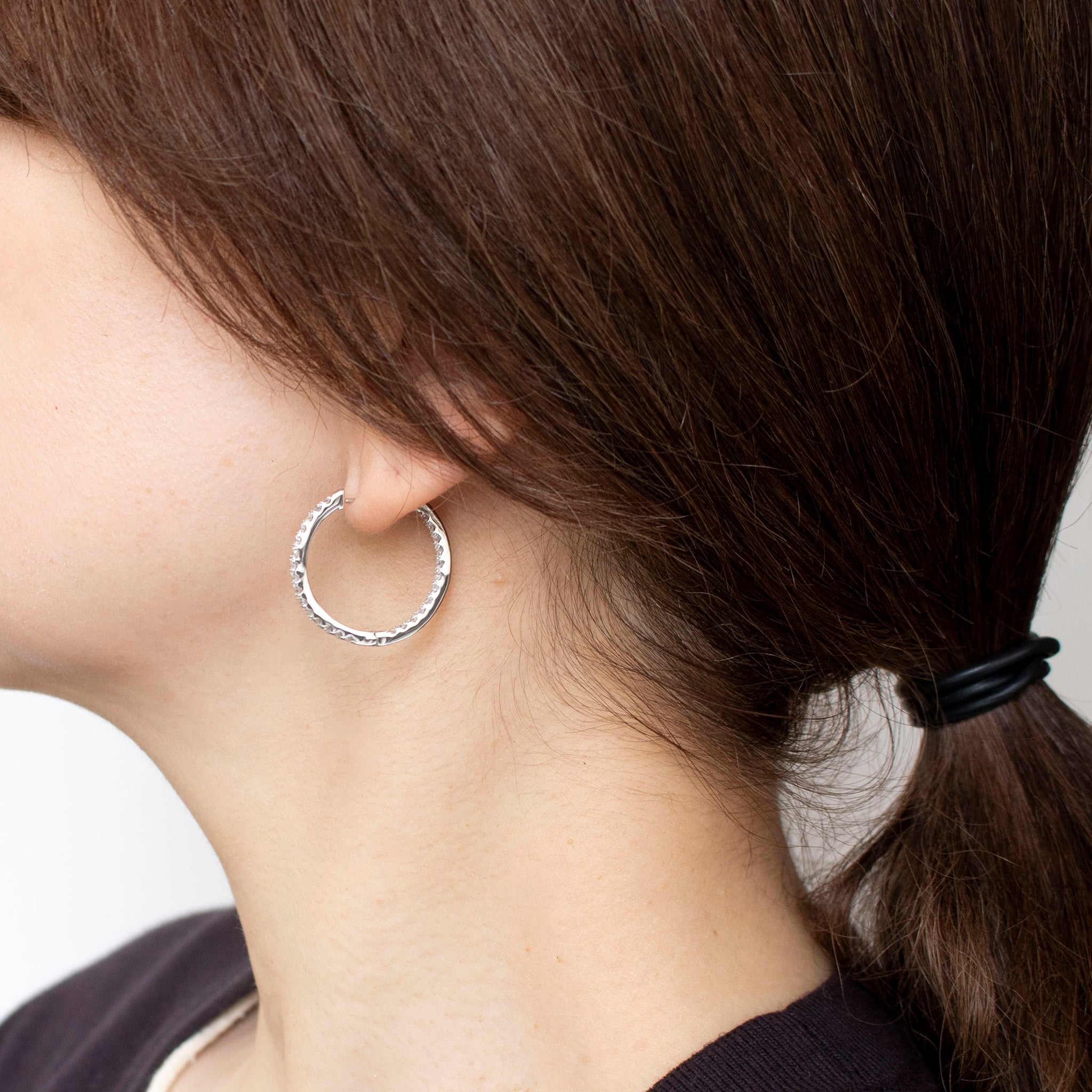 ダイヤモンド プラチナピアス(計1.0カラット/フープ/4月誕生石)《25C60125》